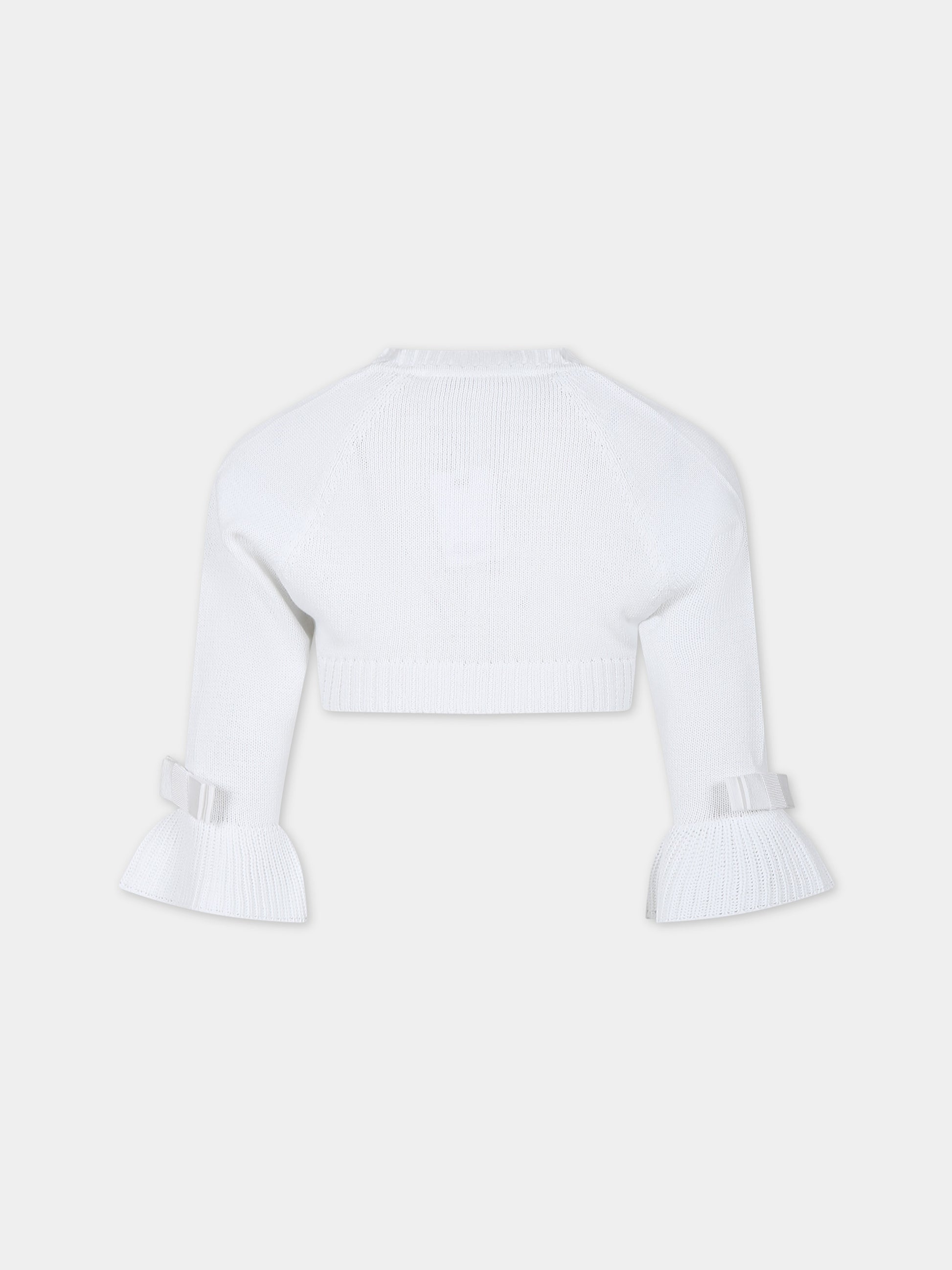 Cardigan bianco per bambina,Raffaella,COPRISPALLE VOLANT