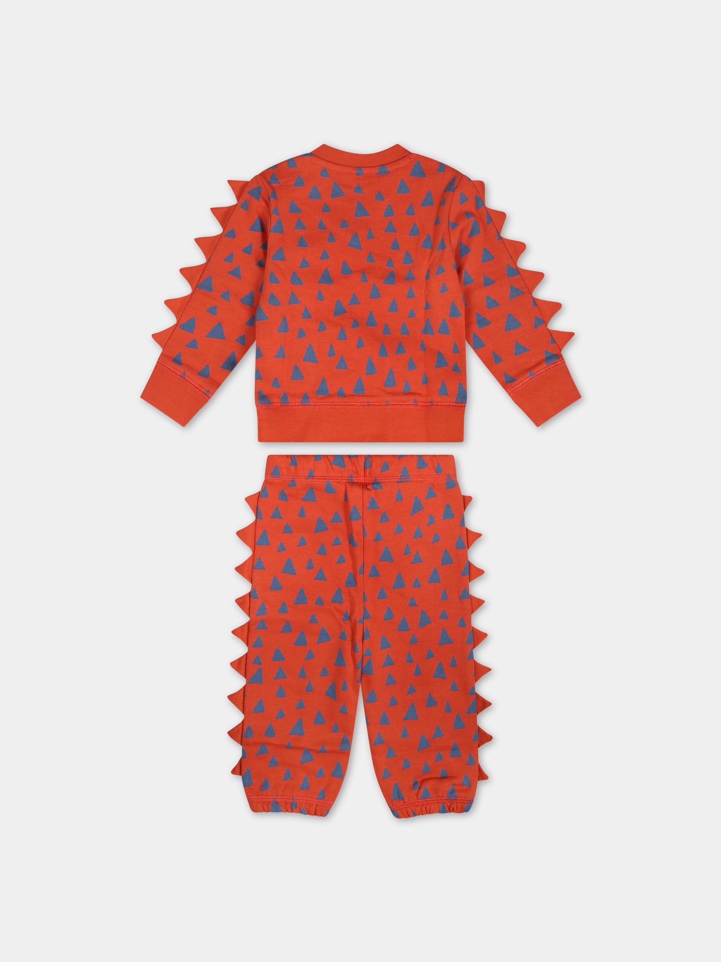 Completo rosso per neonato con stampa mostro,Stella Mccartney Kids,TT3550 Z1477 423BL