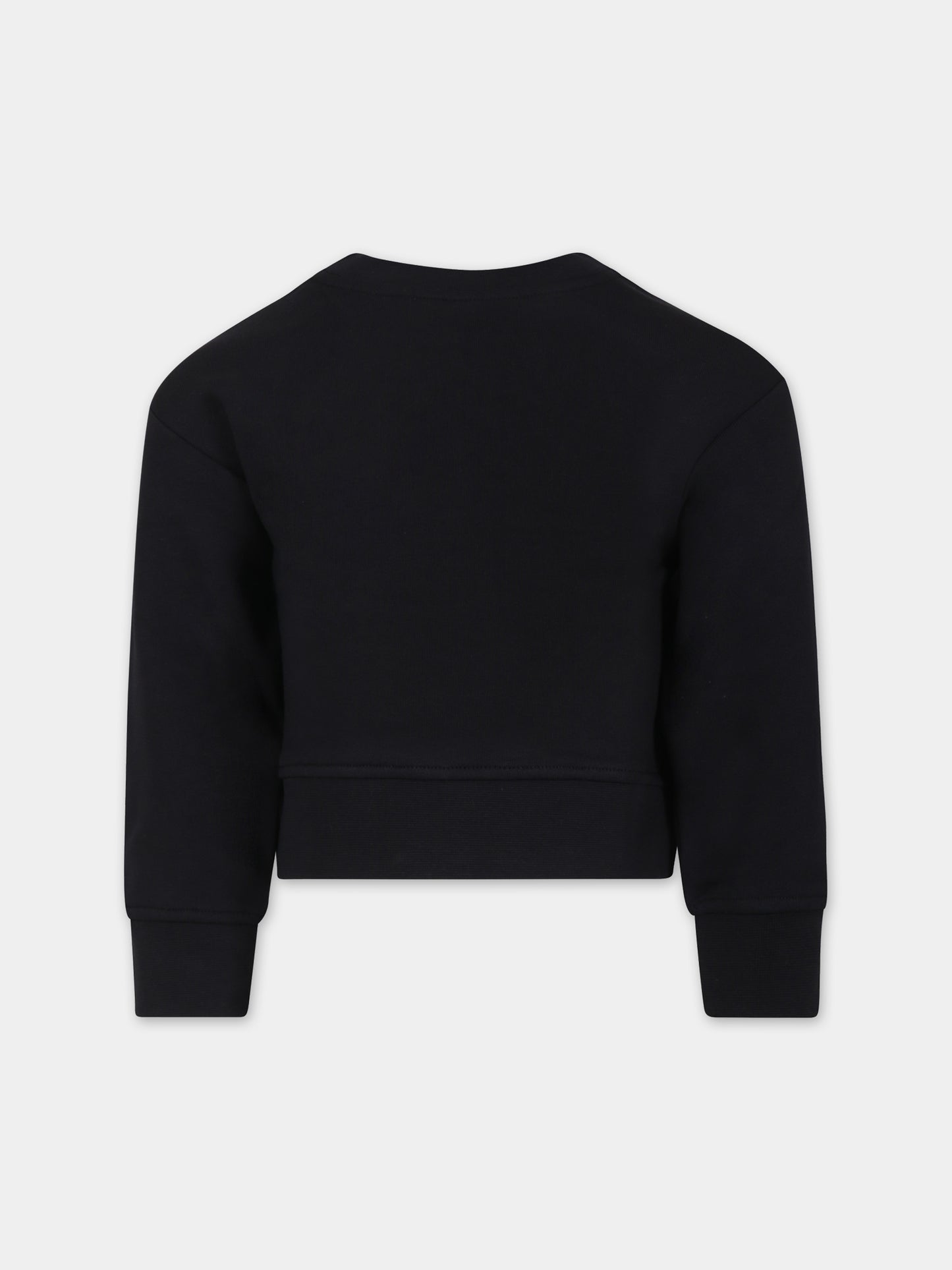 Felpa nera per bambina con stampa e logo,Stella Mccartney Kids,TT4C50 Z0453 930