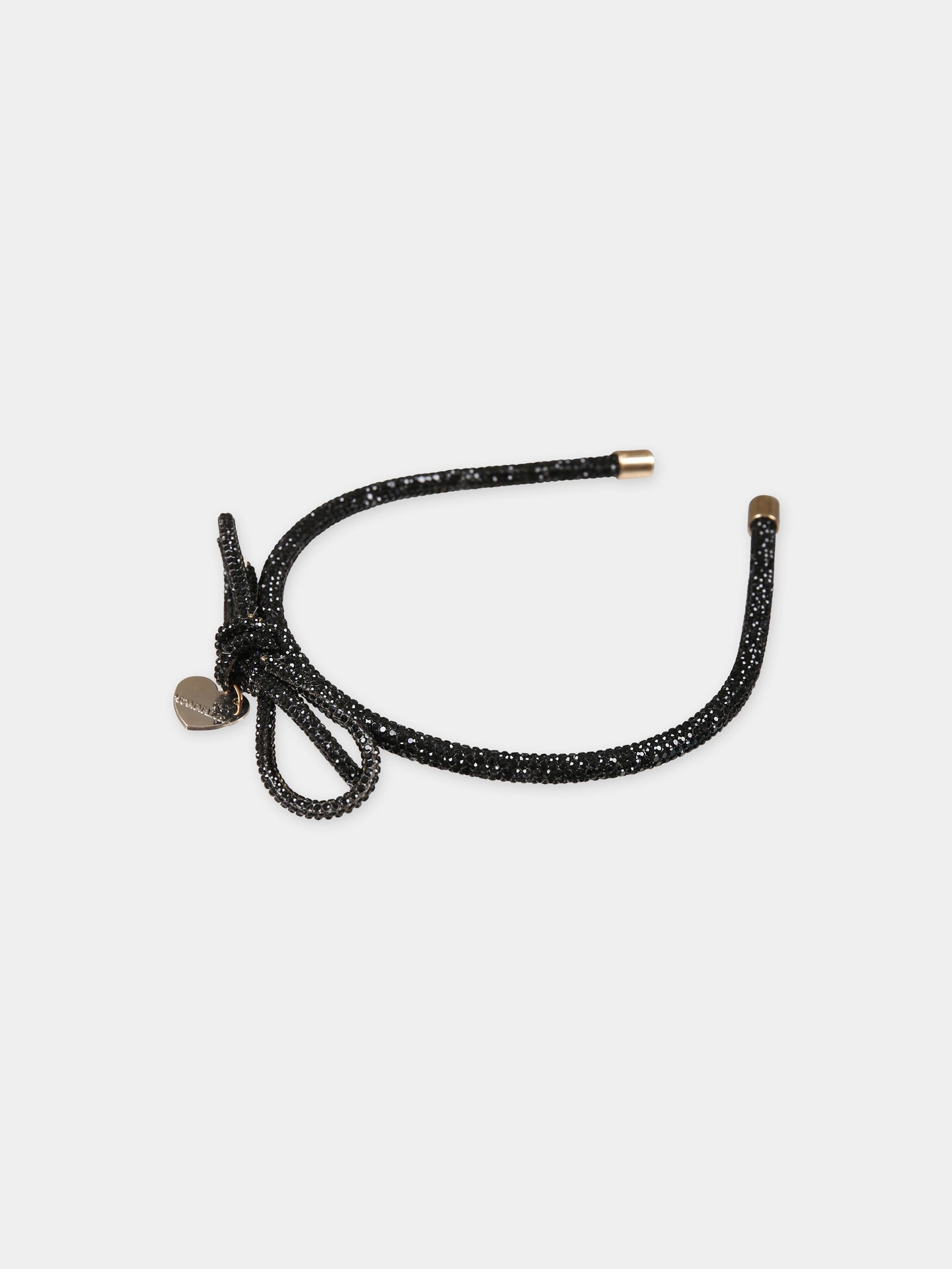 Cerchietto nero per bambina con fiocco,Monnalisa,17B015 2758 0050