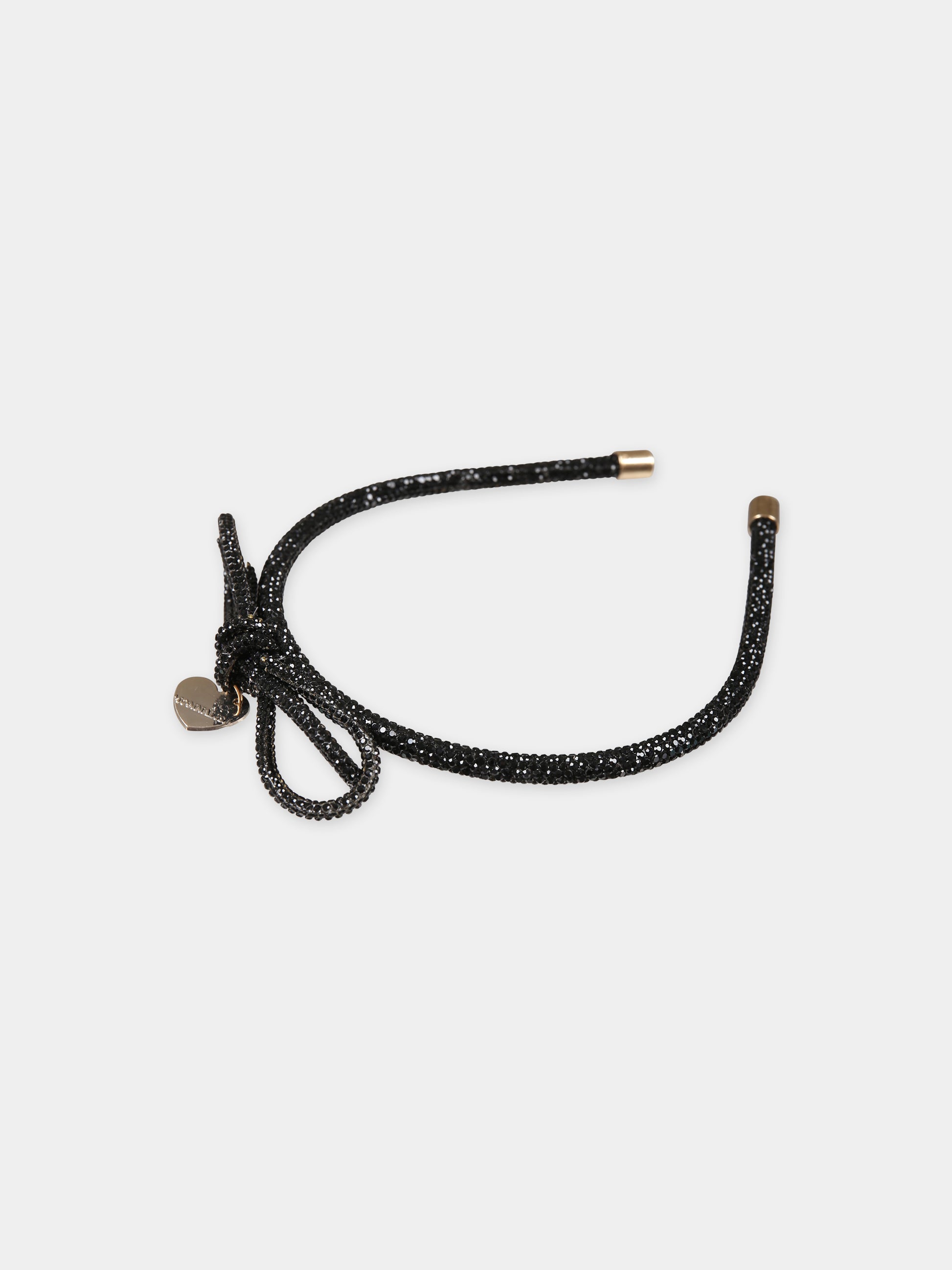 Cerchietto nero per bambina con fiocco,Monnalisa,17B015 2758 0050