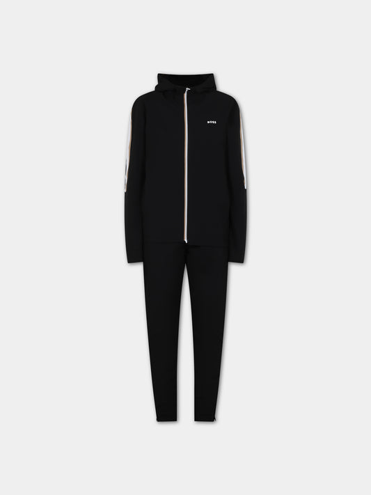 Completo nero per bambino con logo,Boss,J48000 09B