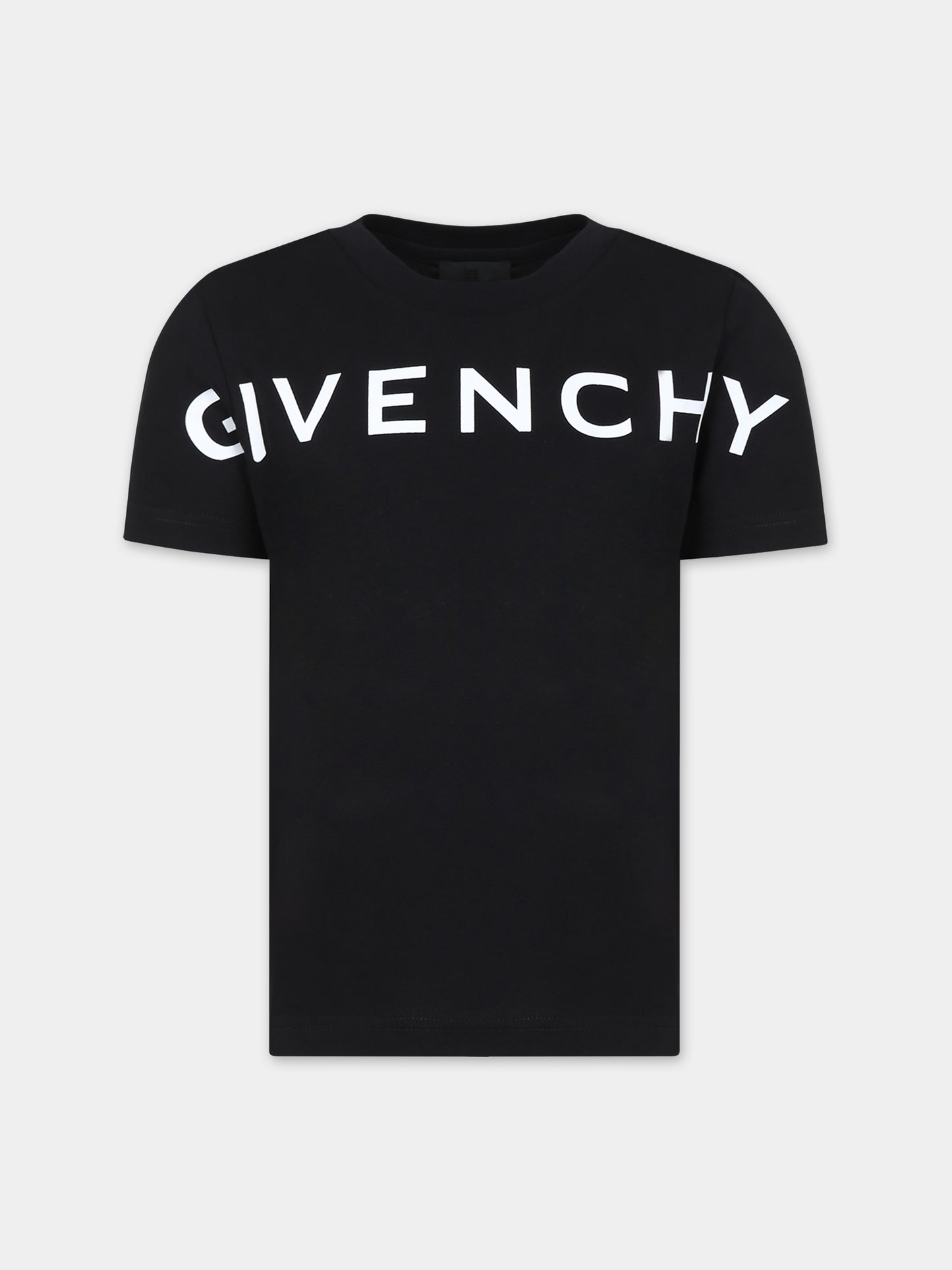 T-shirt nera per bambini con logo,Givenchy Kids,H25447 09B