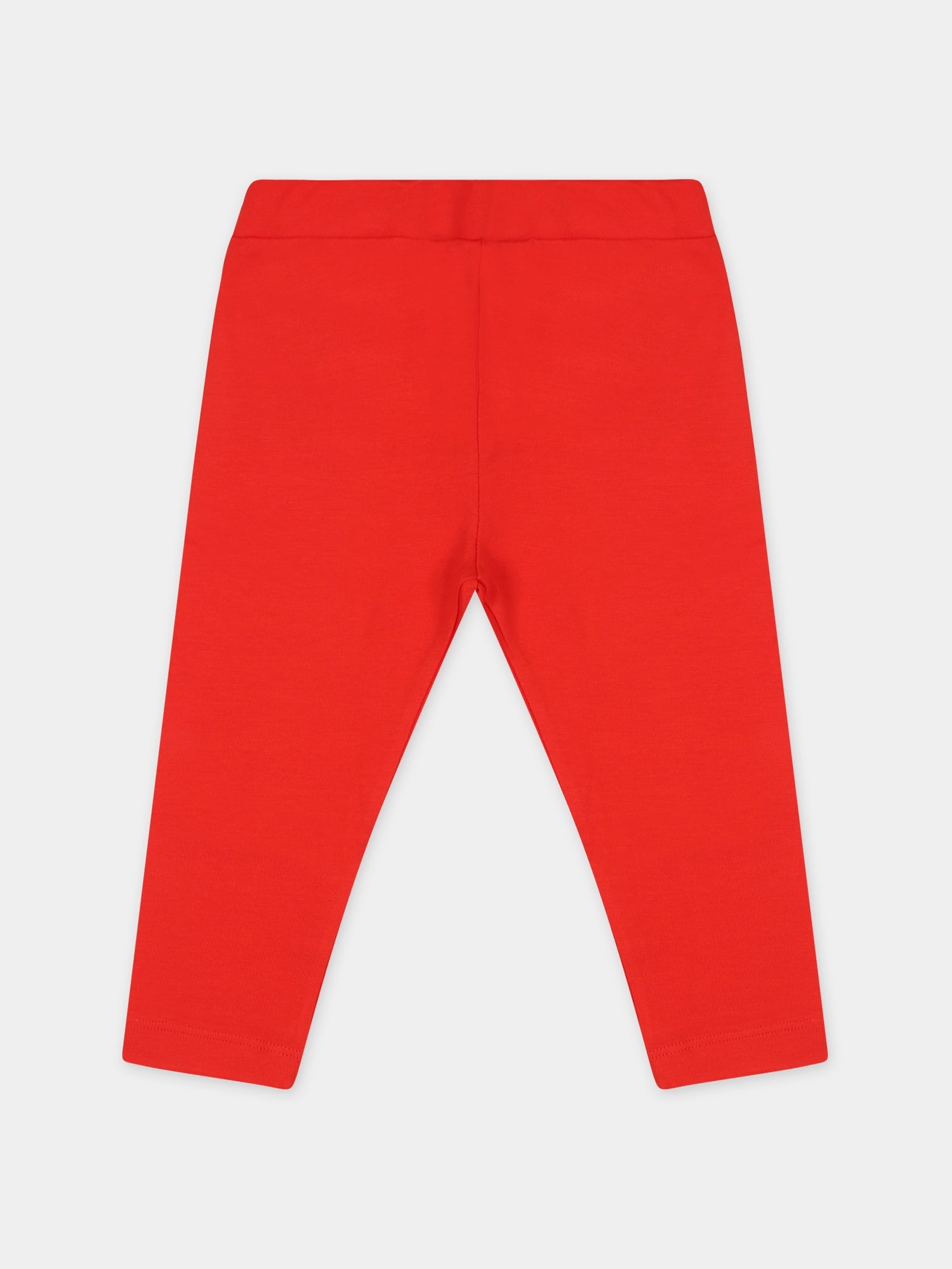 Leggings rossi per neonata con logo,Moschino Kids,M3P02N LBA11 50109