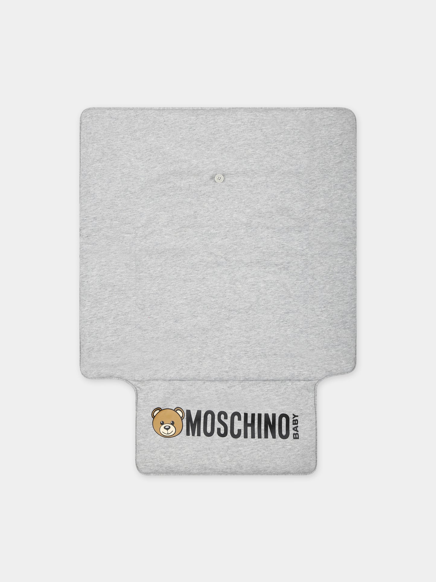 Borsa mamma grigia per neonati con Teddy Bear e logo,Moschino Kids,MNX03P LCA26 60901