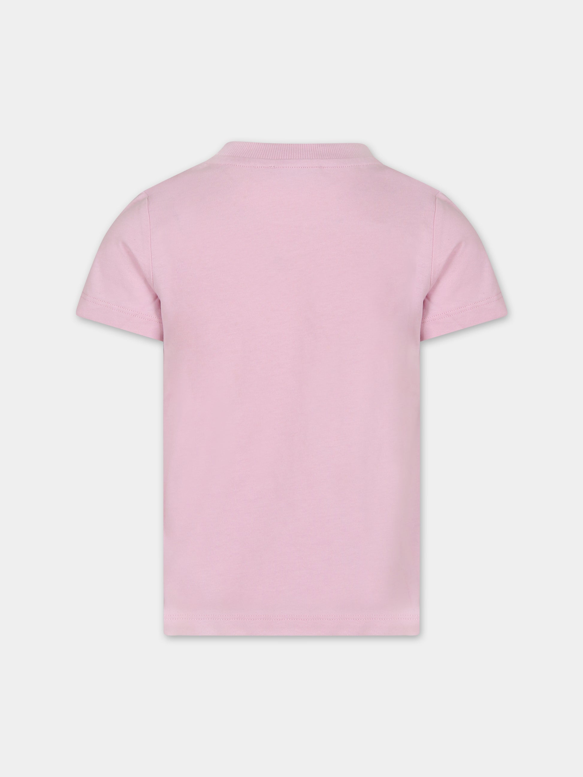 T-shirt rosa per bambina con Teddy Bears e logo,Moschino Kids,HVM03U LAA34 51684