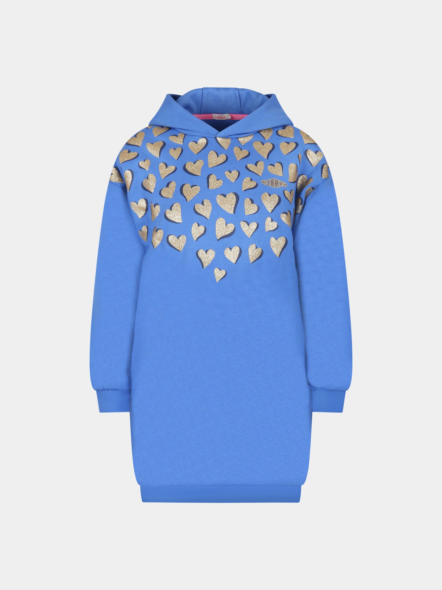 Vestito blu per bambina con stampa cuori,Billieblush,U12782 81P
