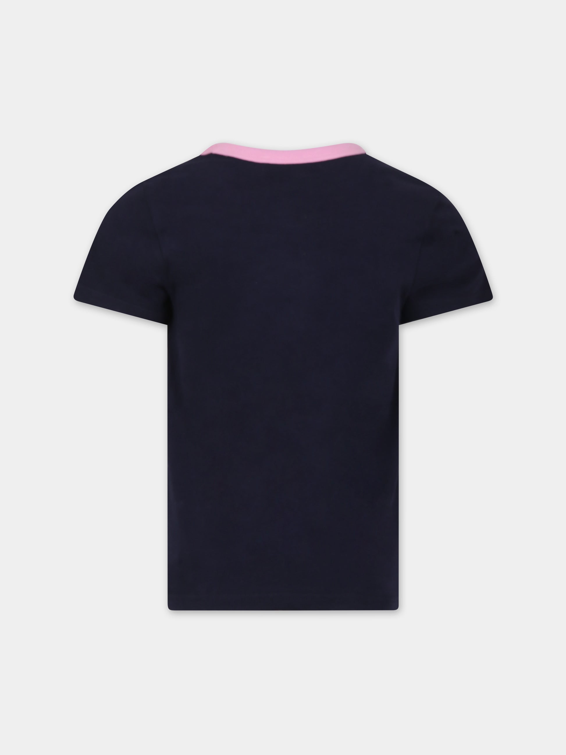 T-shirt blu per bambina con logo,Little Marc Jacobs,W15614 84E