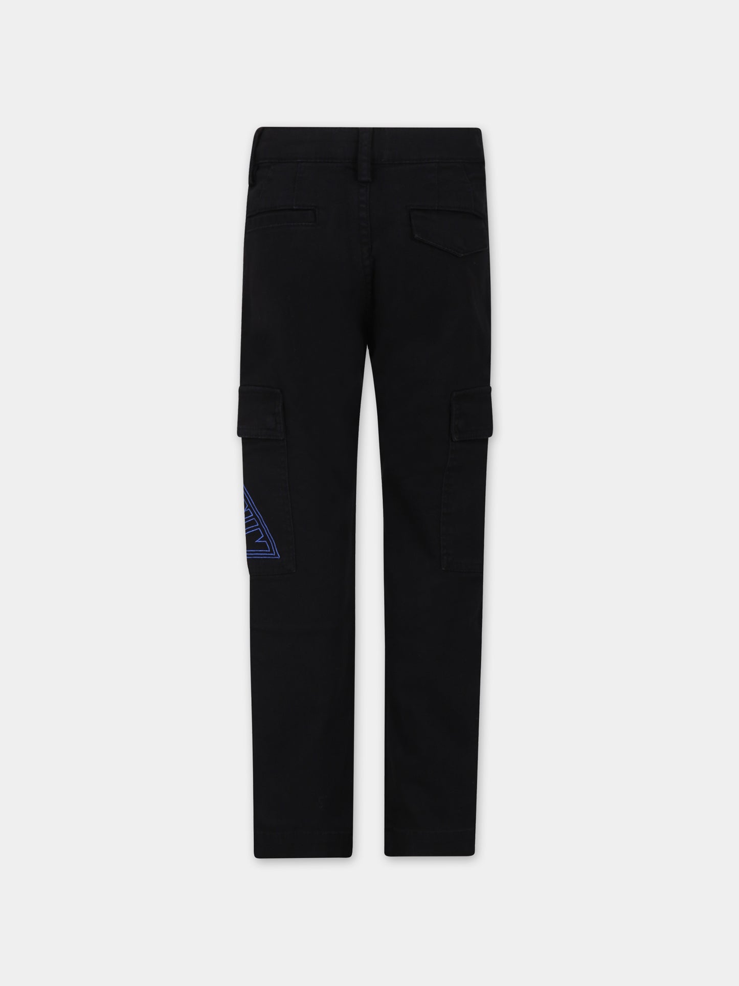 Pantaloni neri per bambino con logo,Lanvin Petite,N24044 09B