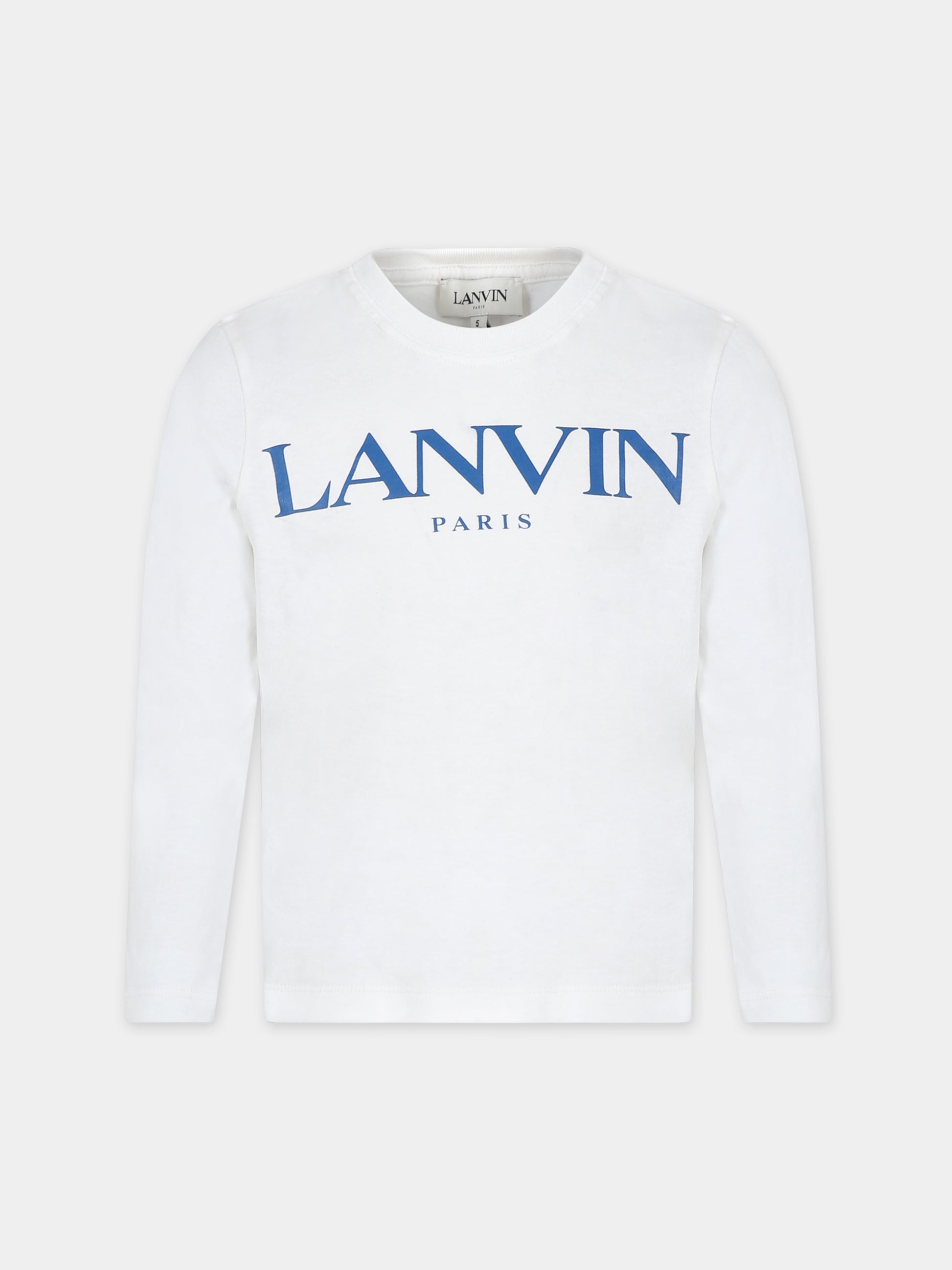 T-shirt bianca per bambino con logo,Lanvin Petite,N25100 117