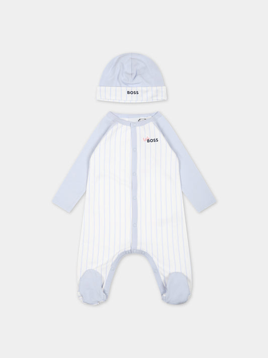 Completo celeste per neonato con logo,Hugo Boss,J98375 771