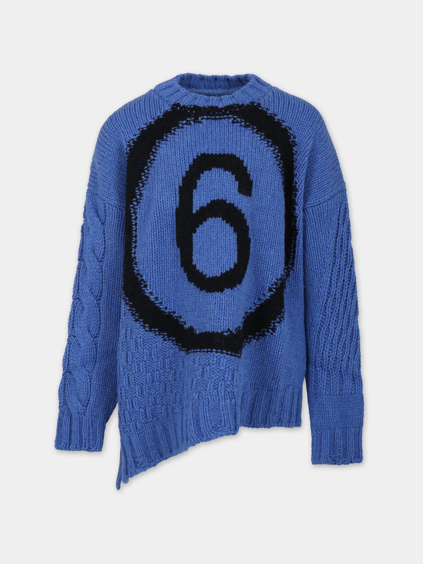 Maglione blu per bambini con logo,Mm6 Maison Margiela,M60476 MM01T MM6K18U M6804