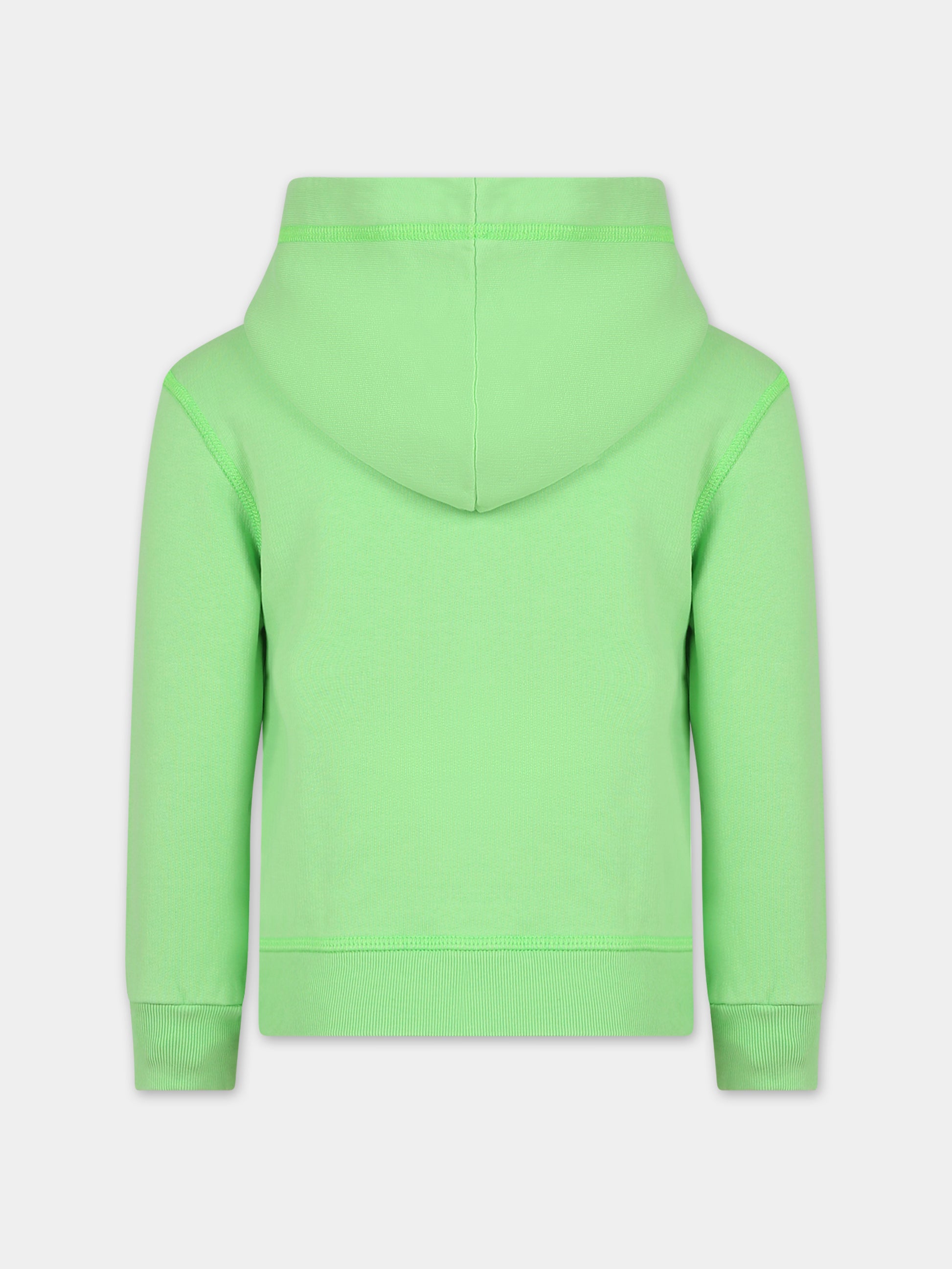 Felpa verde per bambino con logo,Dsquared2,DQ049V D002Y DQ511
