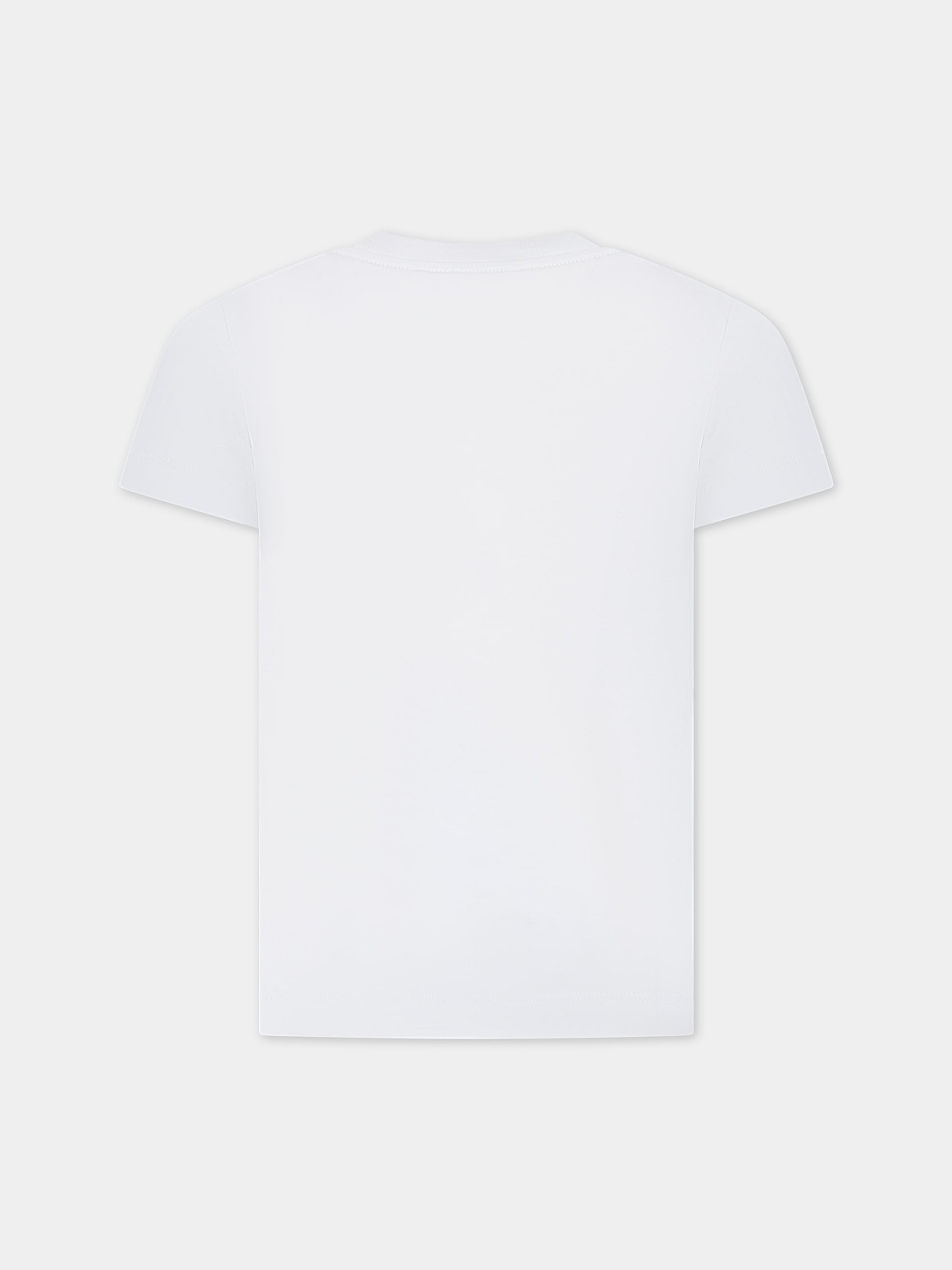 T-shirt bianca per bambina con iconiche FF,Fendi Kids,JUI158 7AJ F14OS
