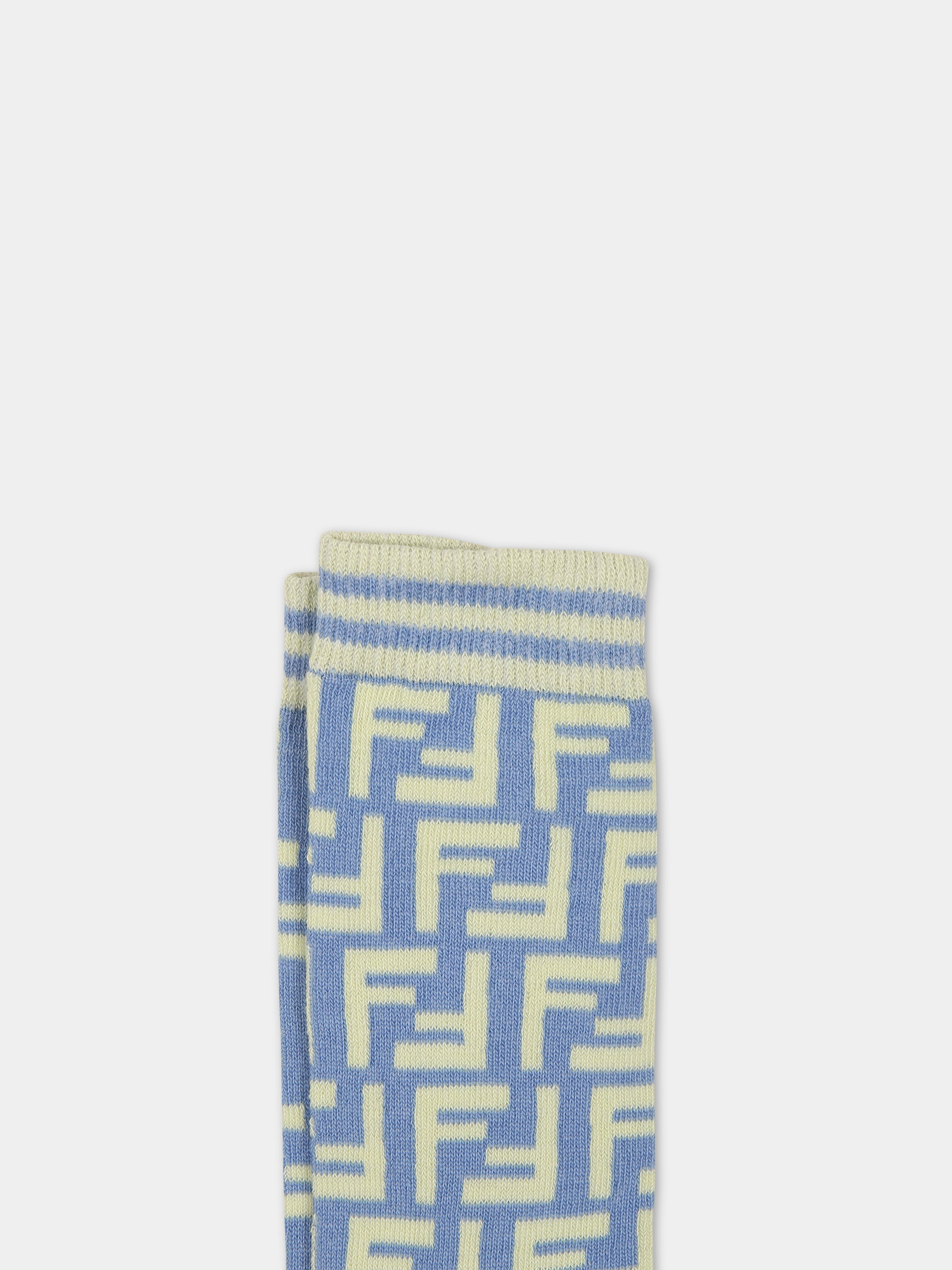 Calze blu per neonati con doppia F,Fendi Kids,JUN008 AMNV F1K5C