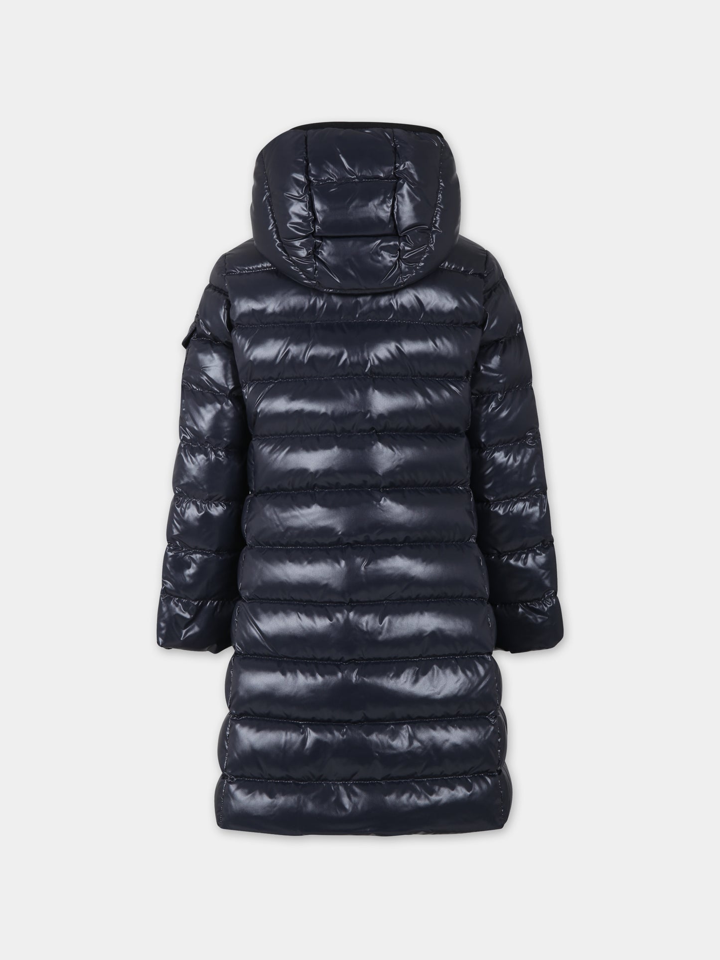 Piumino Moka blu per bambina con logo,Moncler Kids,954 1C50110 68950 742