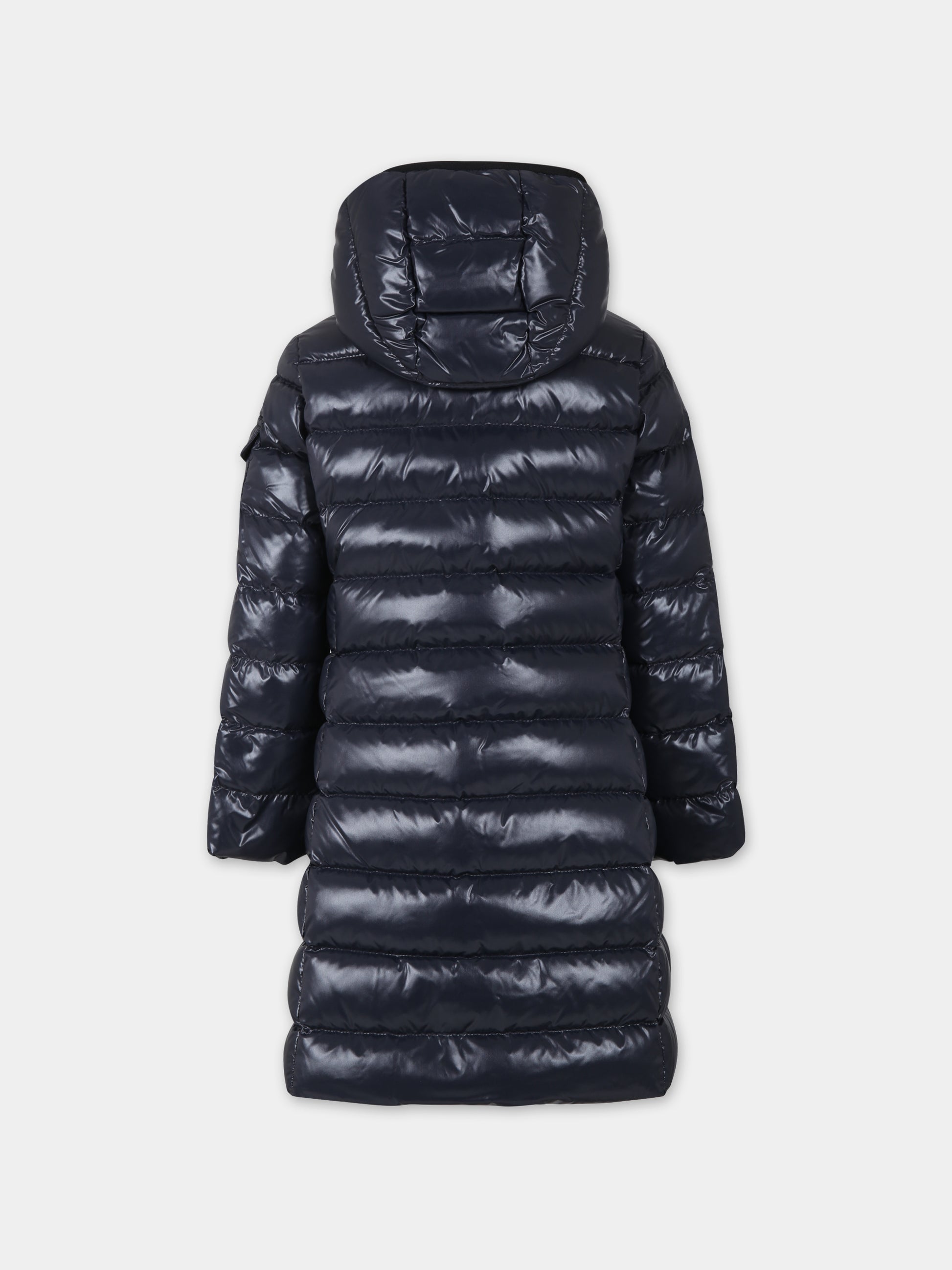Piumino Moka blu per bambina con logo,Moncler Kids,954 1C50110 68950 742