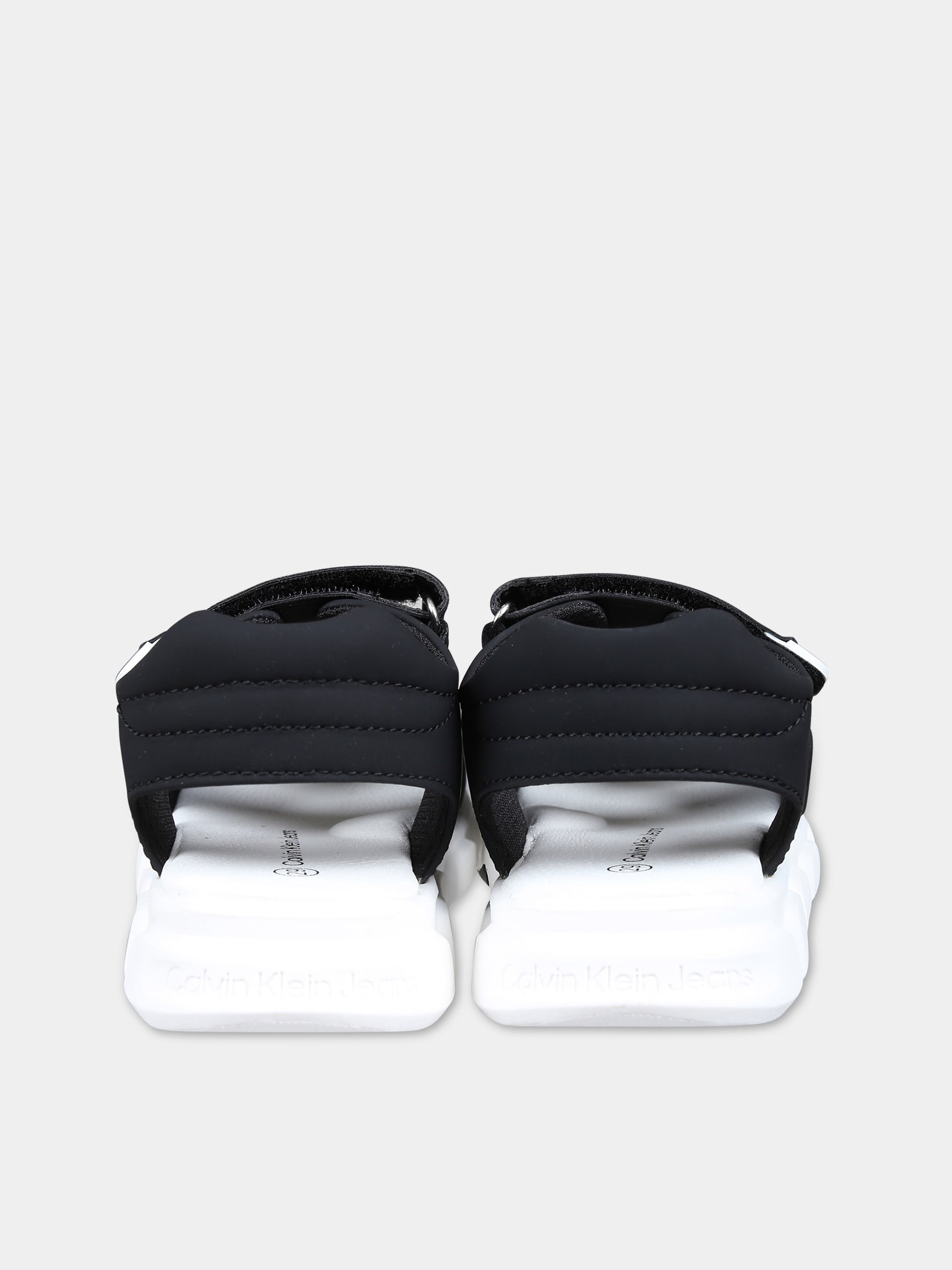 Sandali neri per bambini con logo,Calvin Klein Kids,V1B2 80905 1355999