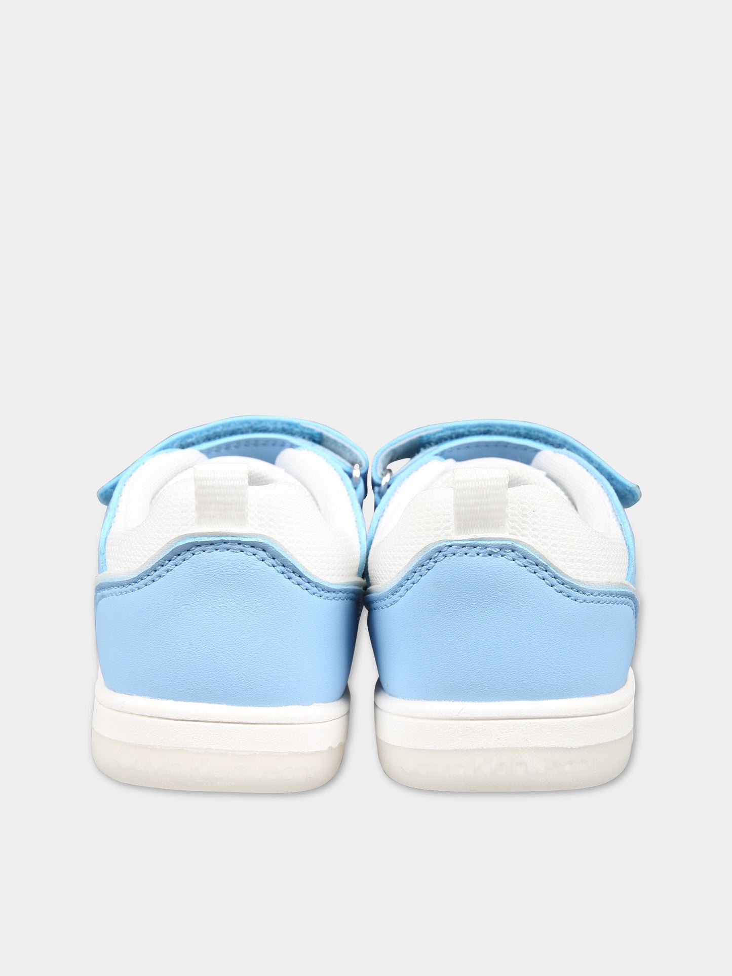 Sneakers celesti per bambini con logo,Calvin Klein Kids,V1X9 80854 1355X116