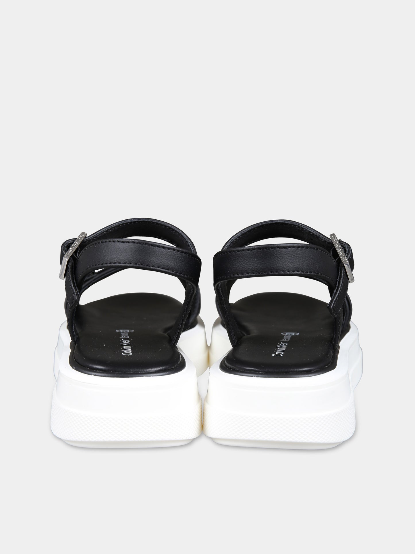 Sandali neri per bambina con logo,Calvin Klein Kids,V3A2 80832 0371999