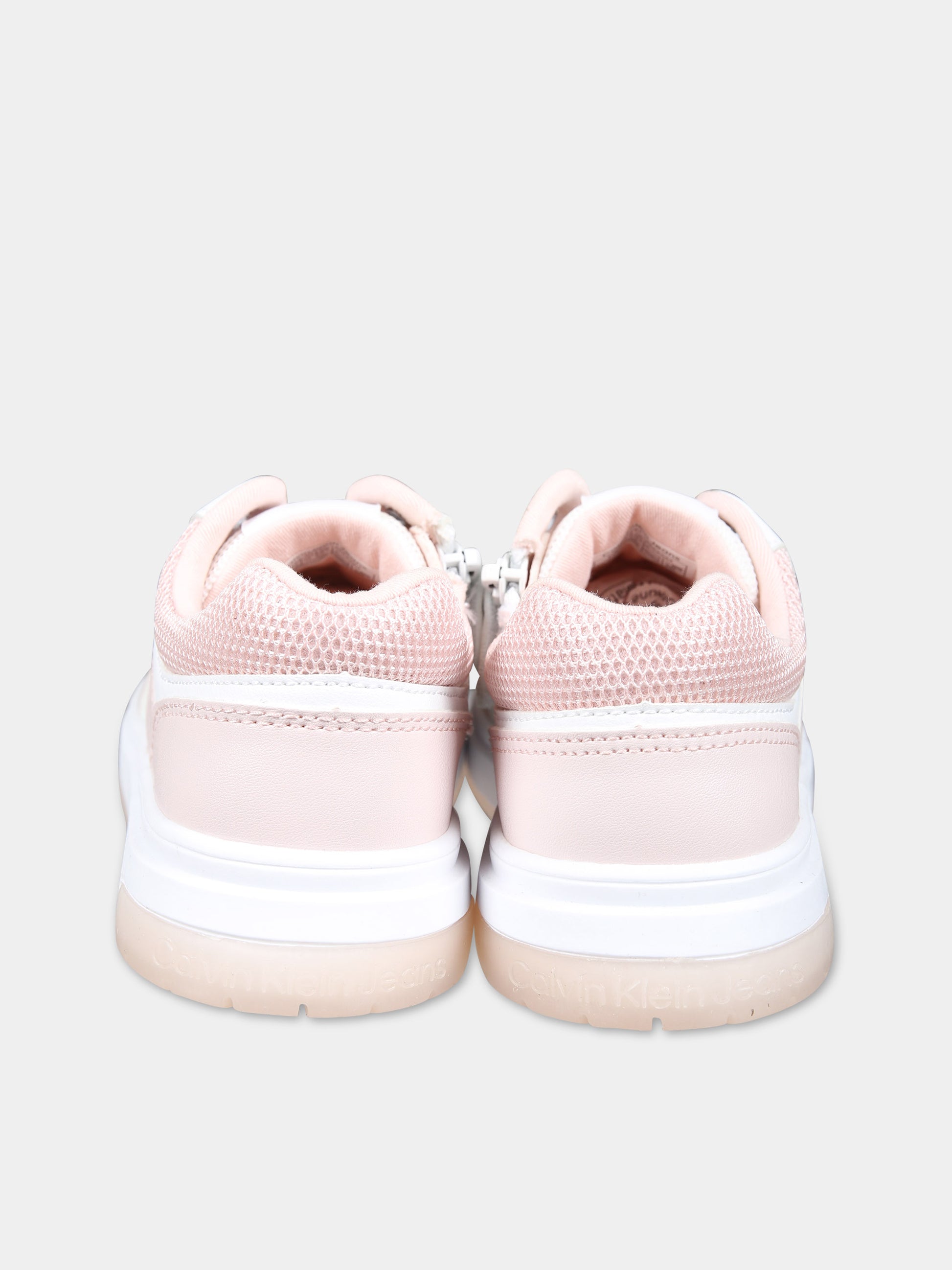 Sneakers rosa per bambina con logo,Calvin Klein Kids,V3A9 80797 1355X054