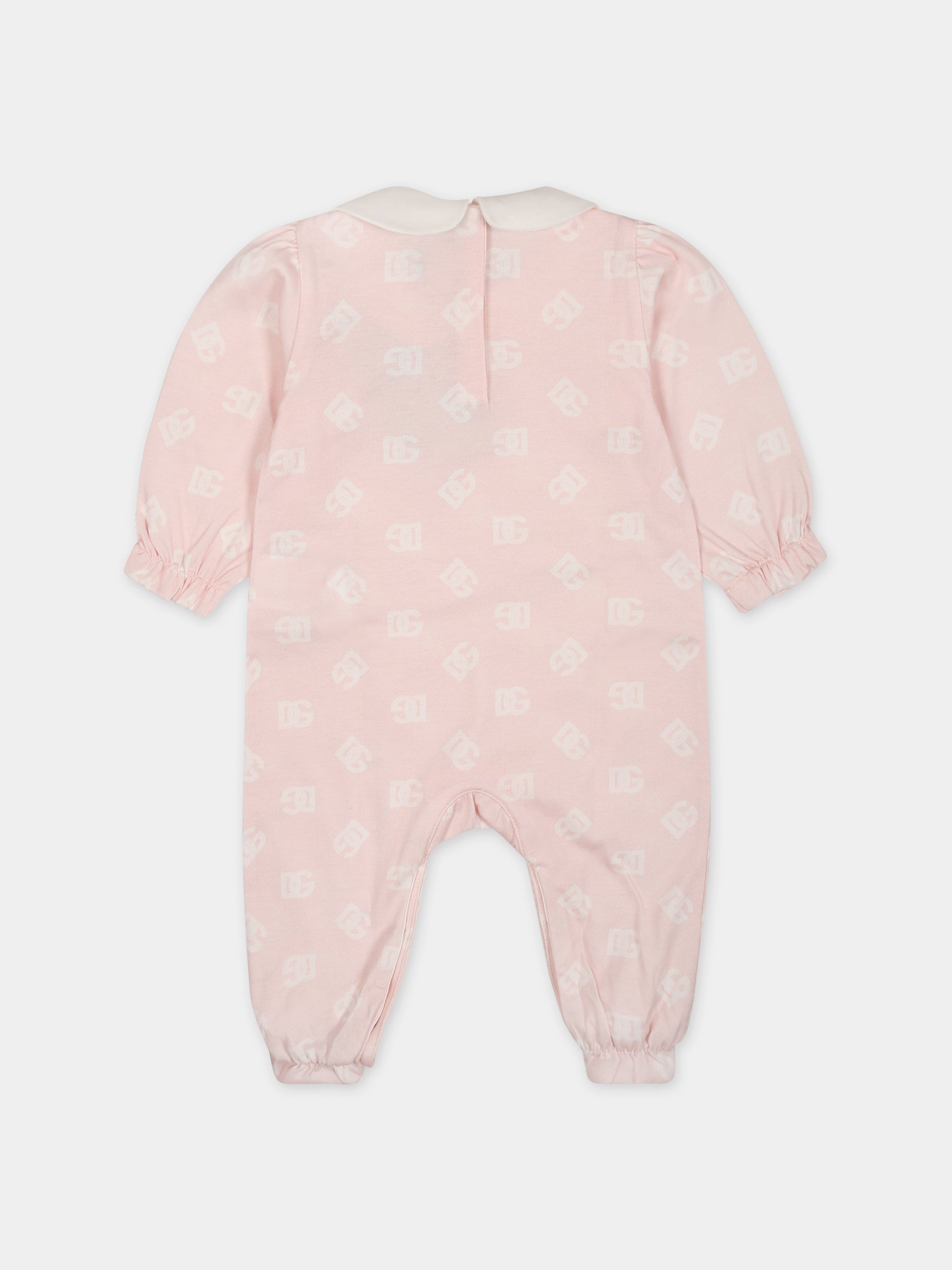 Set rosa per neonata con logo,Dolce & Gabbana Kids,L2JOY9 G7F0V HFVAA