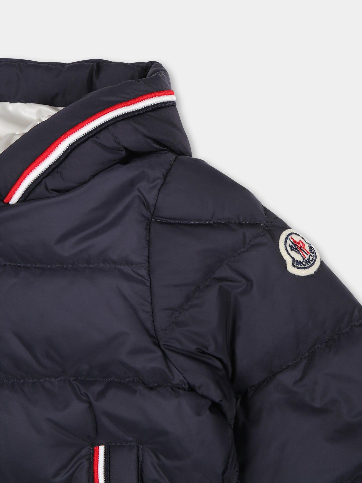 Piumino Merary blu per neonato con logo,Moncler Kids,J2951 1A00036 5968E 742