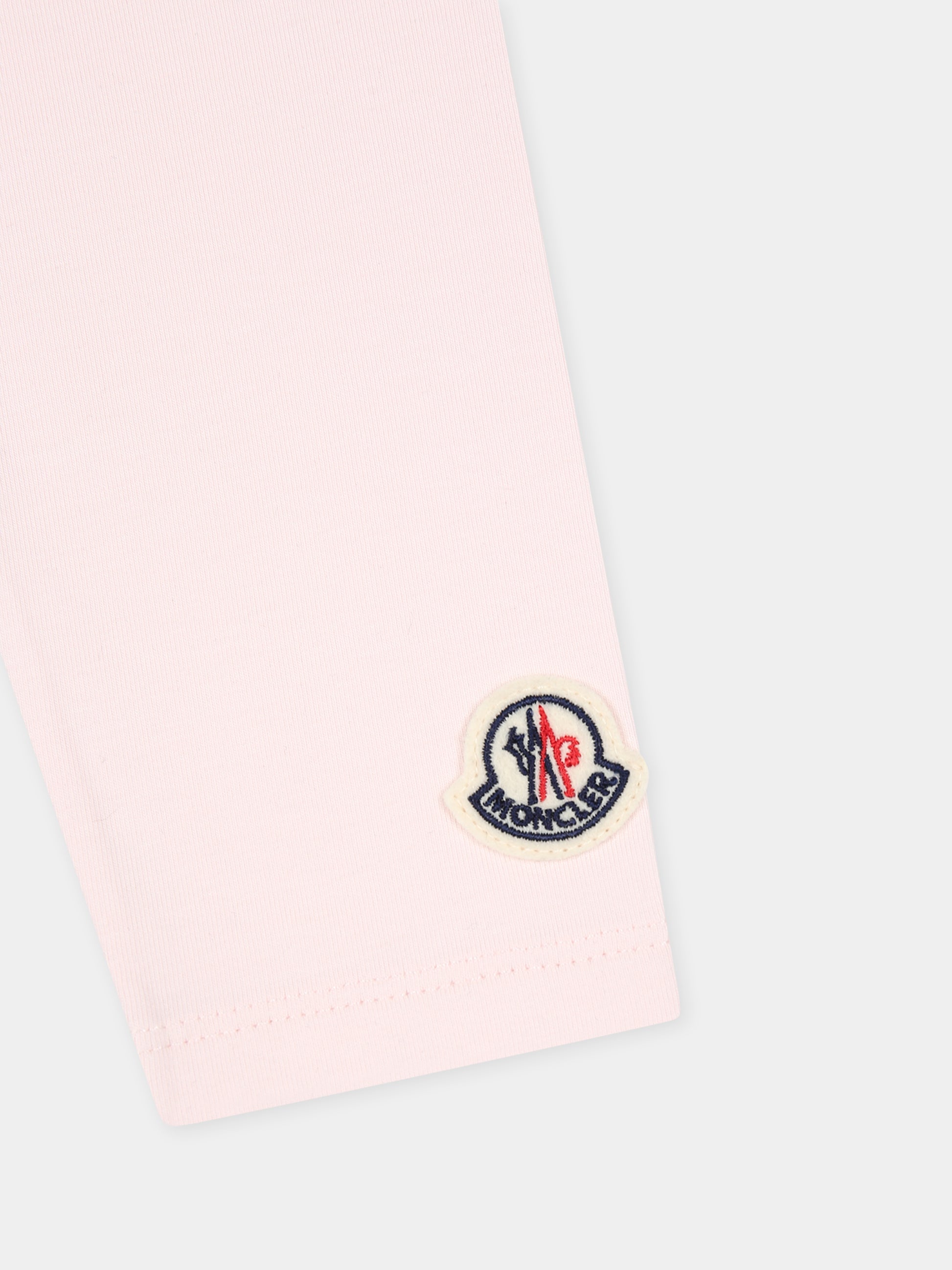 Leggings rosa per neonata con logo,Moncler Kids,J2951 8H00002 8790N 503