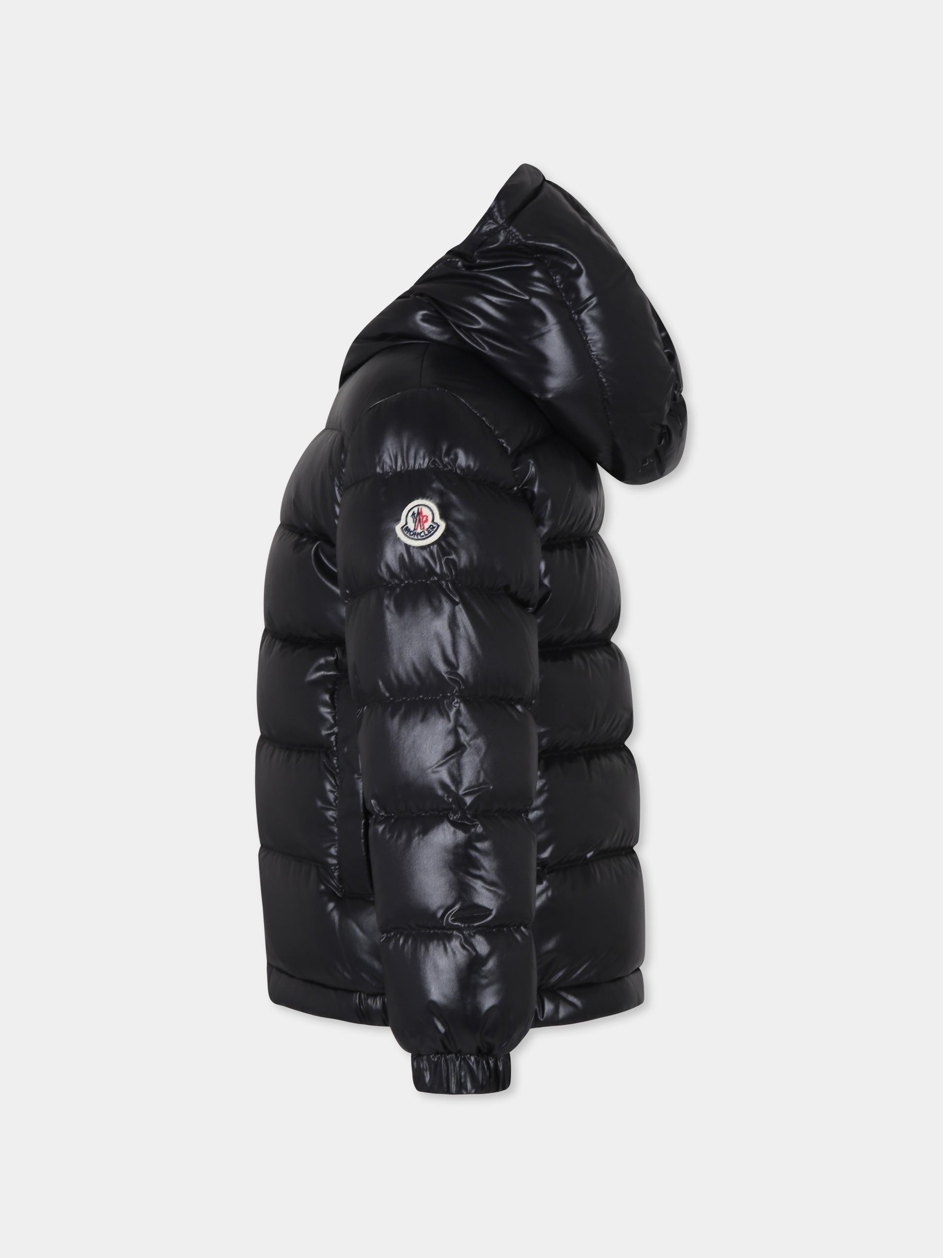 Piumino New Aubert nero per bambino con logo,Moncler Kids,J2954 1A00051 68950 999