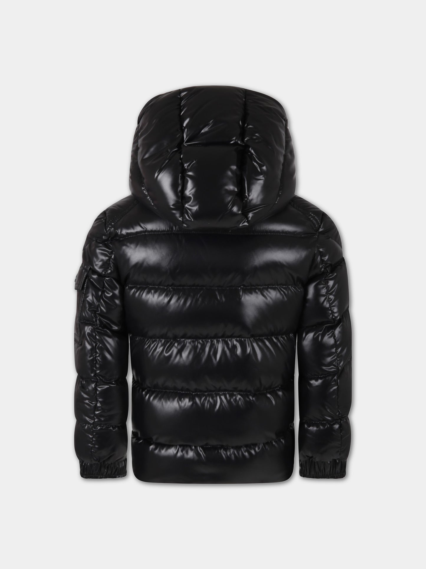 Piumino New Maya nero per bambino con patch,Moncler Kids,J2954 1A12520 68950 999