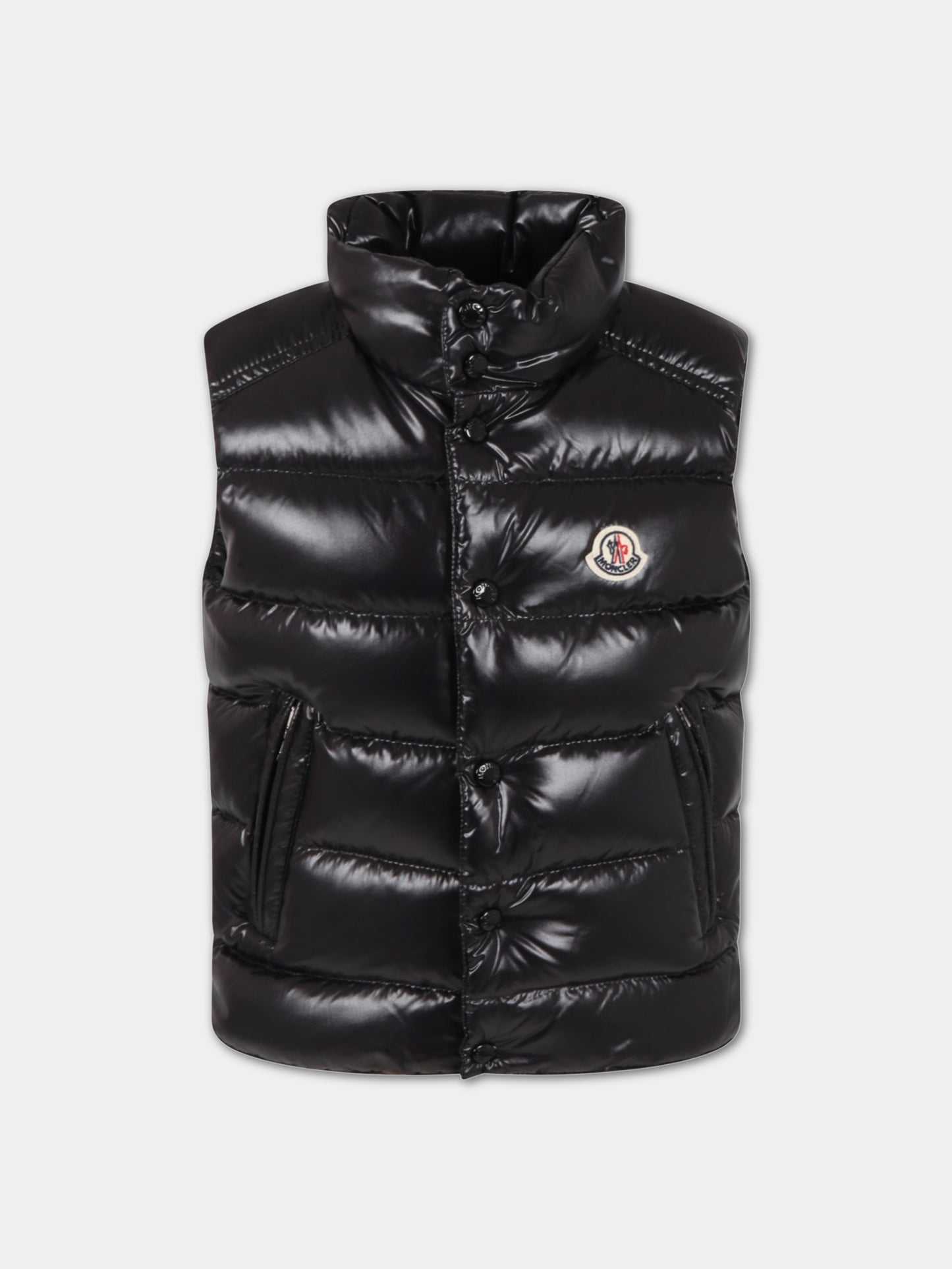 Gilet ''Tib'' nero per bambino con patch,Moncler Kids,J2954 1A12620 68950 999
