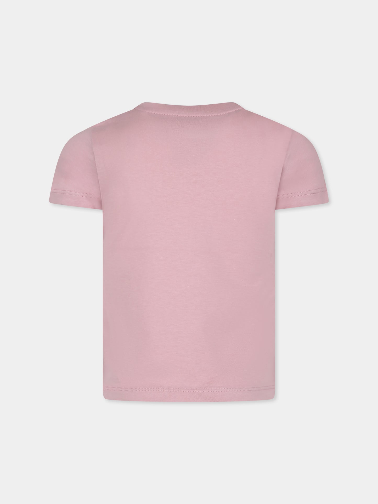 T-shirt rosa per bambina con logo,Moncler Kids,J2954 8C00006 83907 500