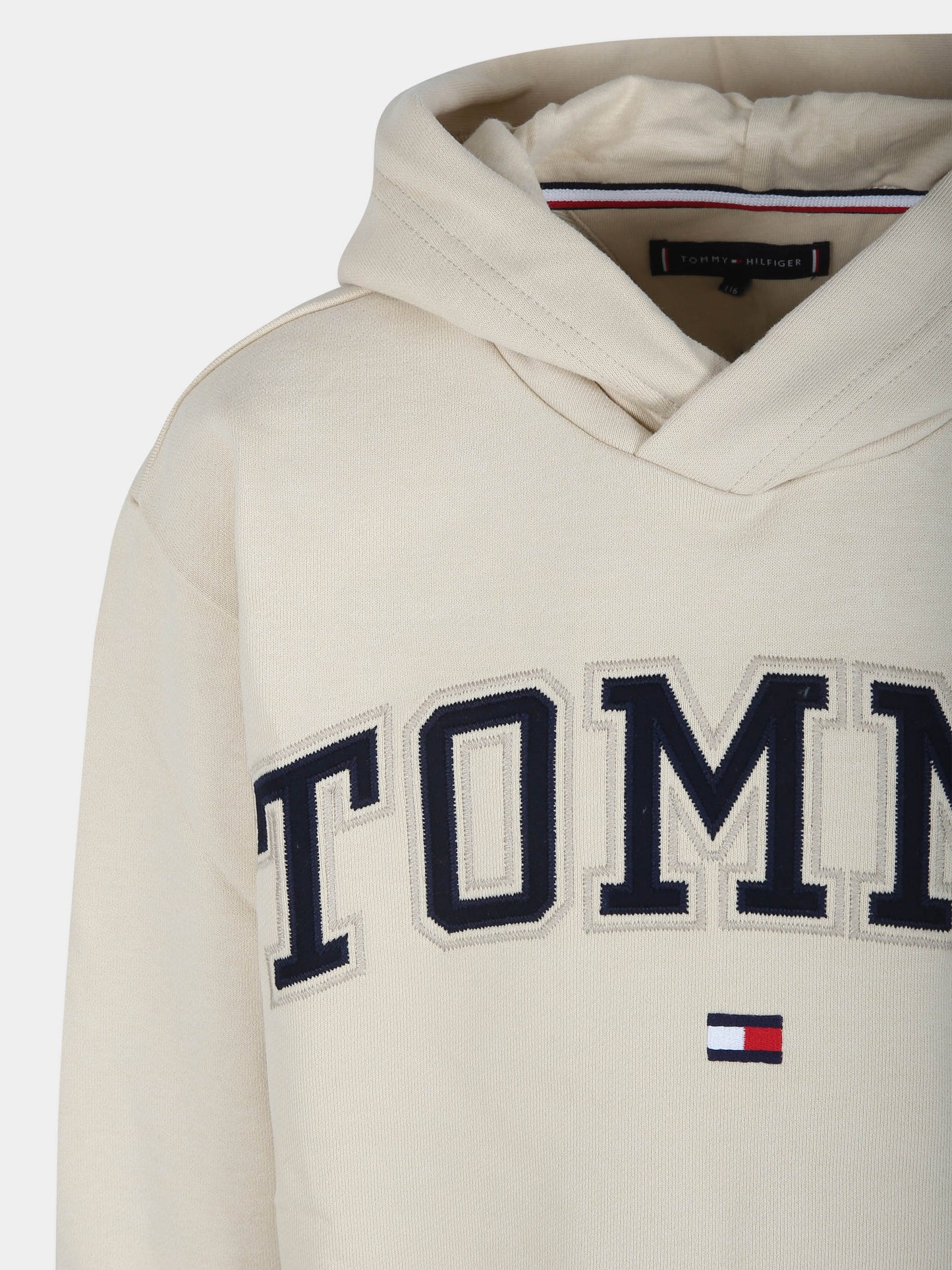 Felpa beige per bambino con logo,Tommy Hilfiger Junior,KB0KB09141J AEX