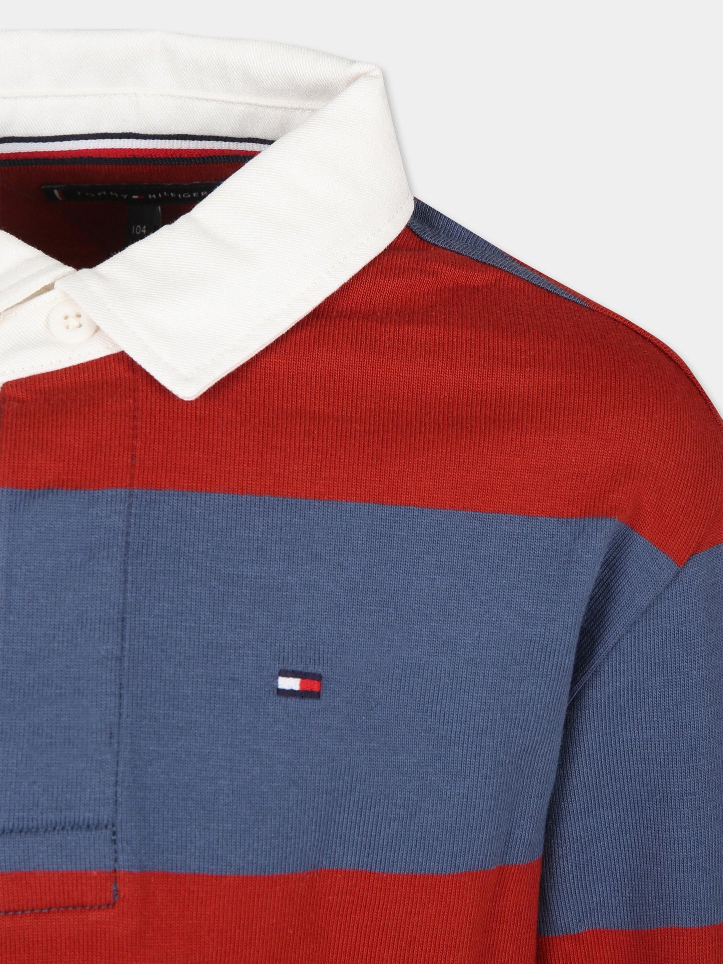 Polo rossa per bambino con logo,Tommy Hilfiger Junior,KB0KB09151T DW5