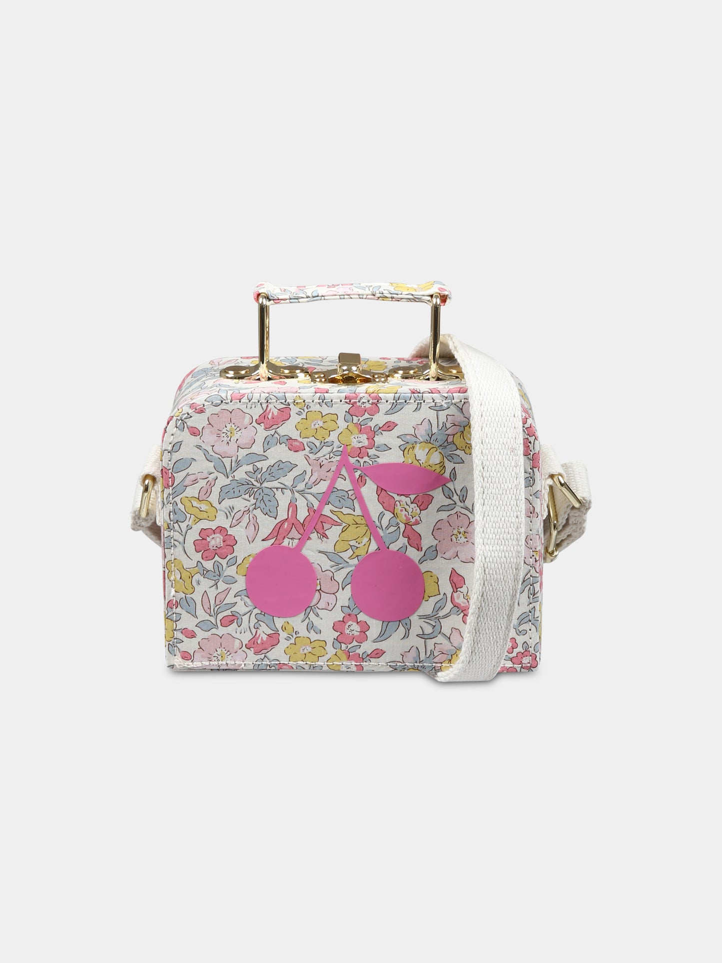 Borsa avorio per bambina con stampa floreale,Bonpoint,P04GBAW00001 520