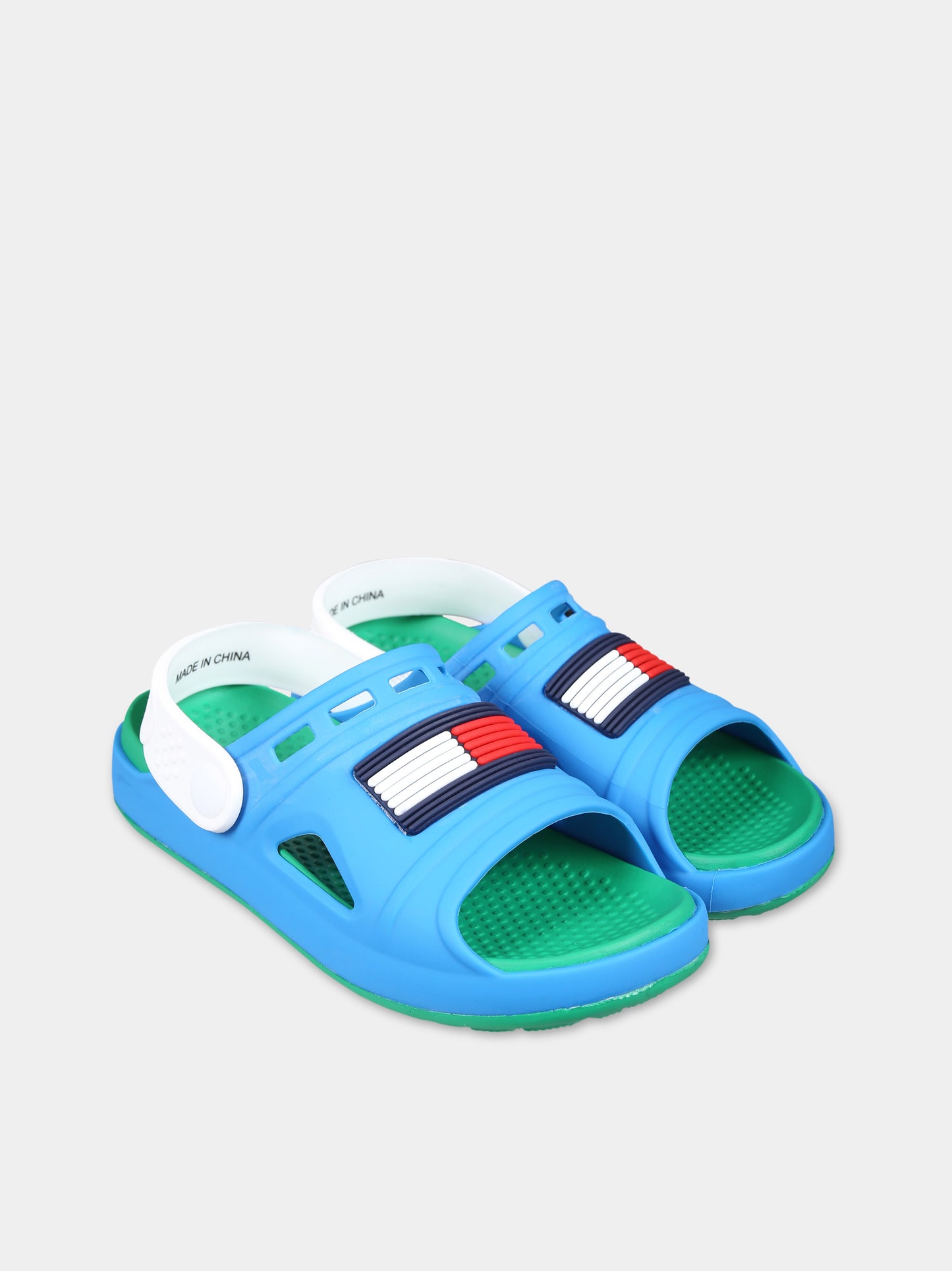 Sandali azzurri per bambino con bandierina,Tommy Hilfiger Junior,T3X2 33440 0083A076