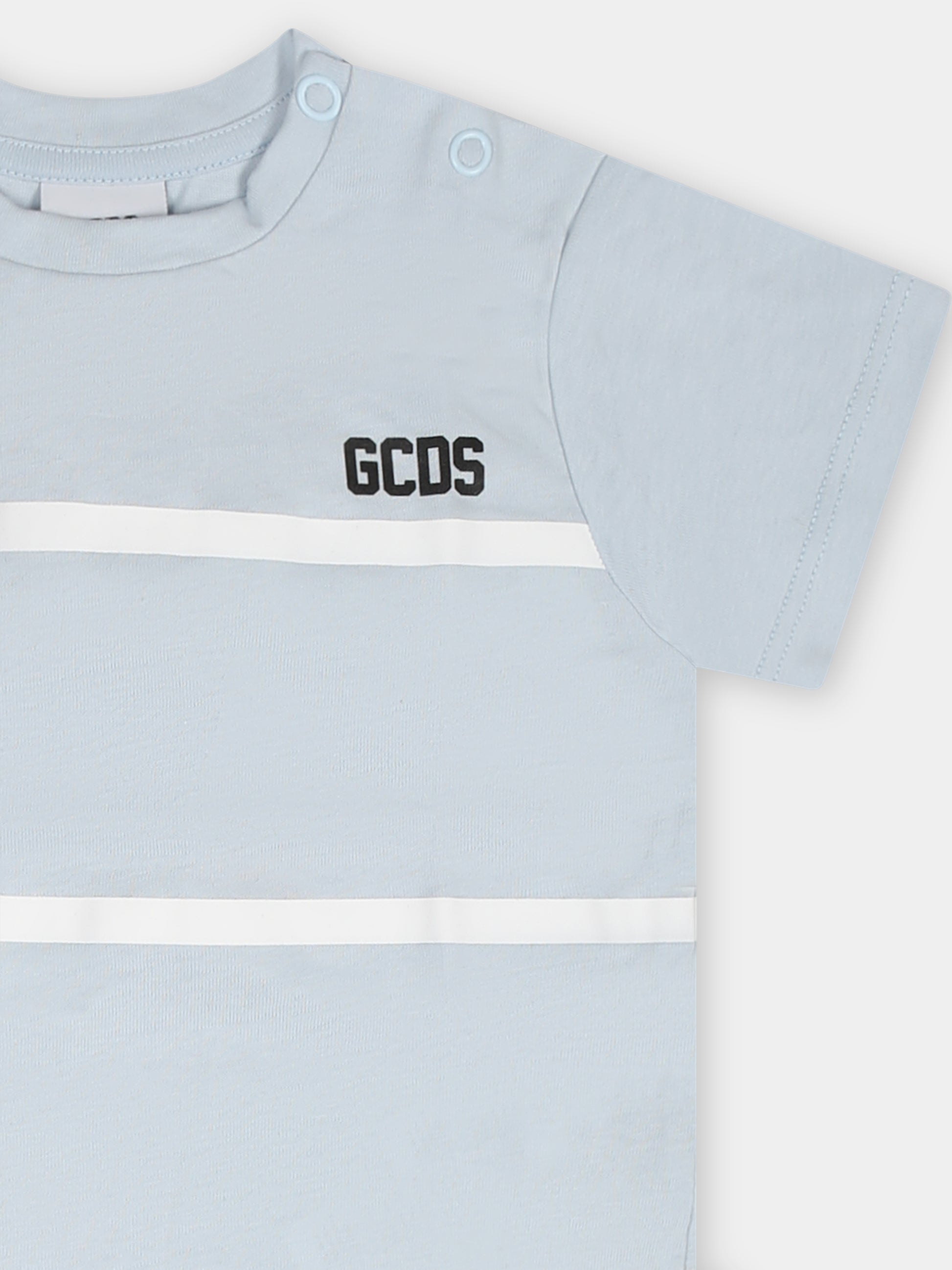 Completo sportivo celeste per neonato con logo,Gcds Kids,GUG008 LAA29 84539