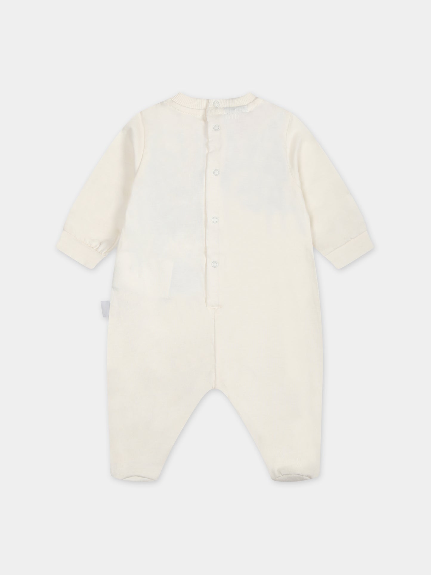 Tutina bianca per neonati con logo,Gcds Kids,GUY00R LCA33 10063