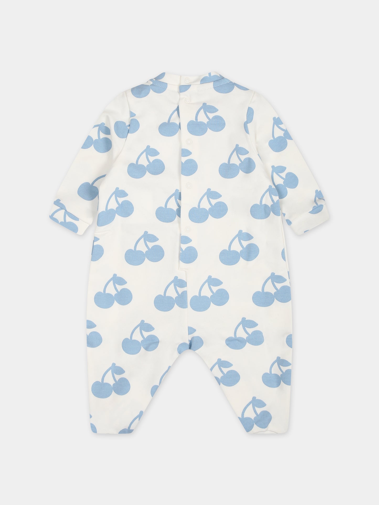 Tutina bianca per neonati con logo e ciliegie,Gcds Kids,GUY00K LDBA9 84530 