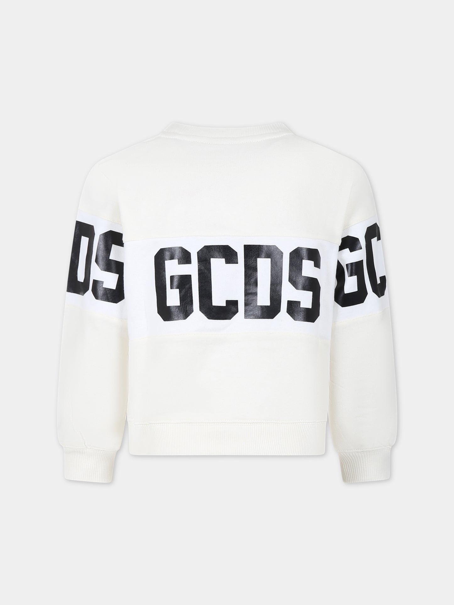 Felpa bianca per bambini con logo,Gcds Kids,DNF005 LCA33 10063