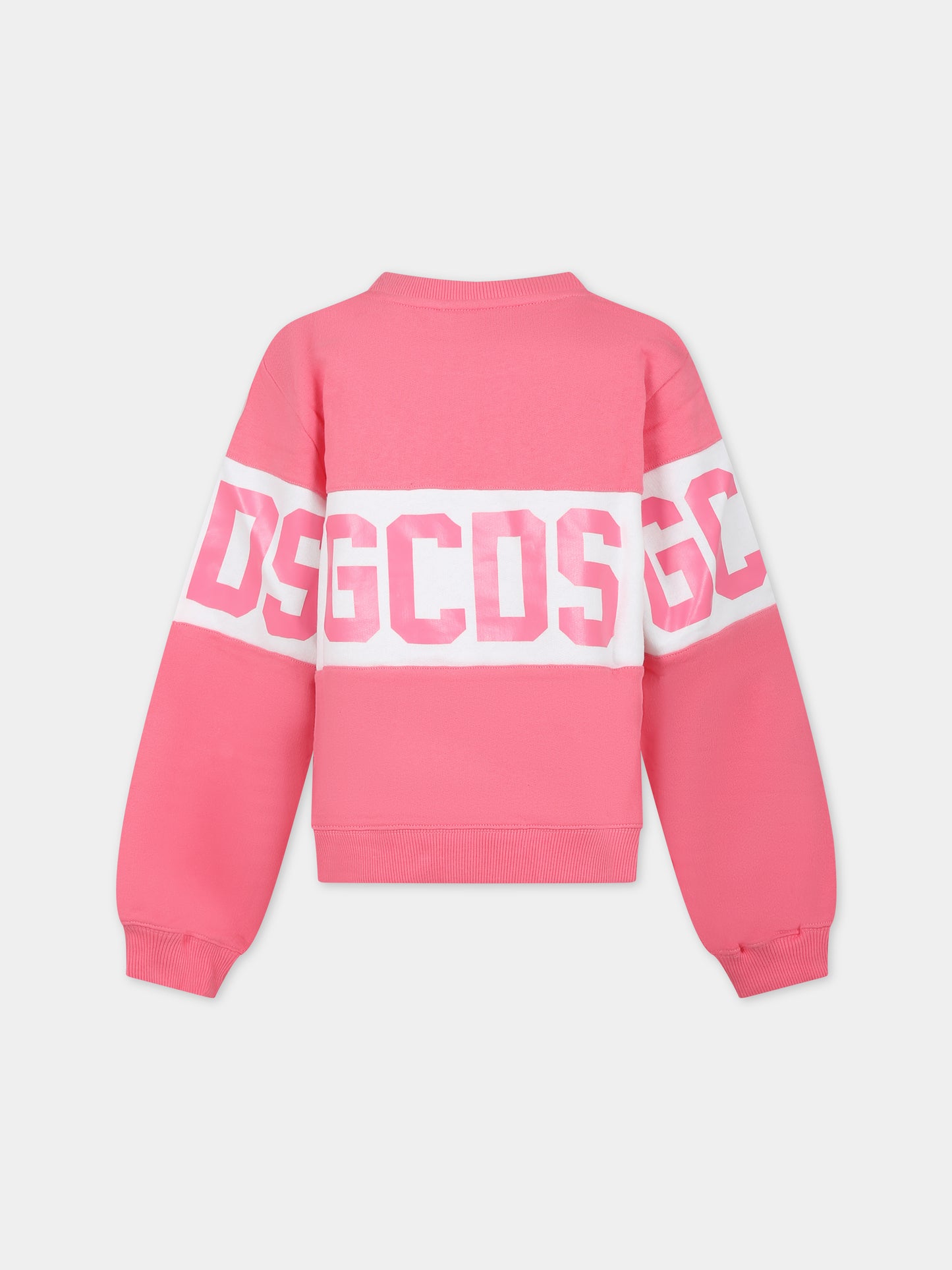 Felpa rosa per bambina con logo,Gcds Kids,DNF005 LCA33 51452