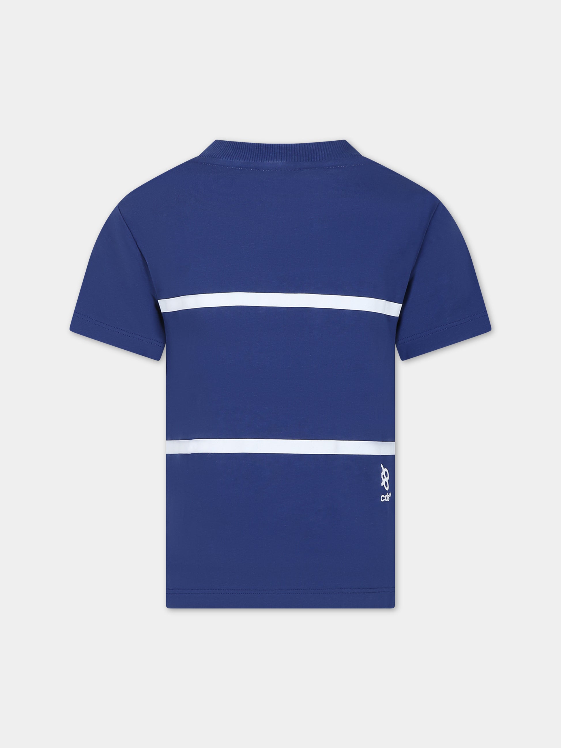T-shirt blu per bambino con logo,Gcds Kids,DUM00I LAA29 40263