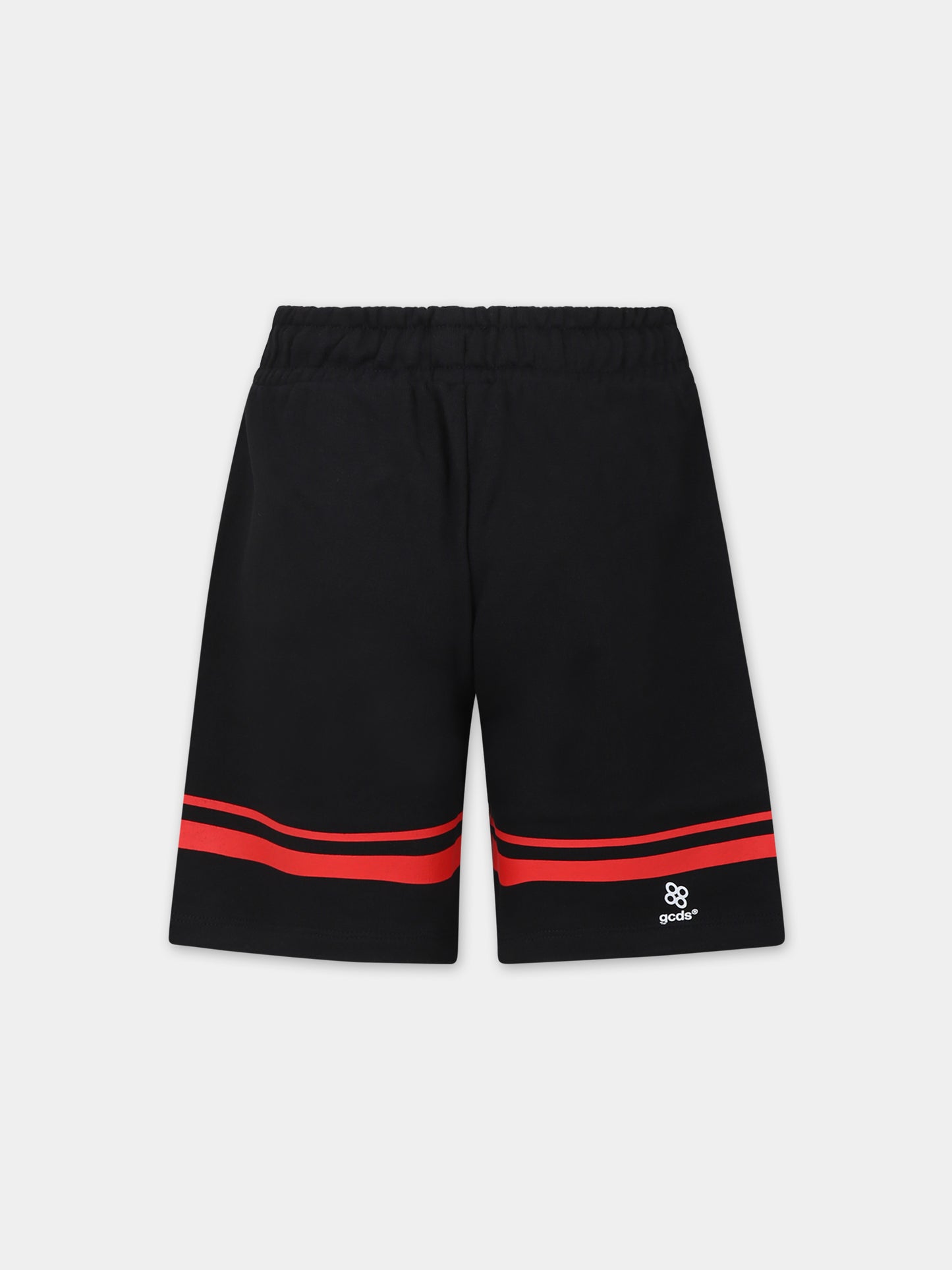 Shorts sportivi neri per bambino con logo,Gcds Kids,DNQ004 LCA52 60100