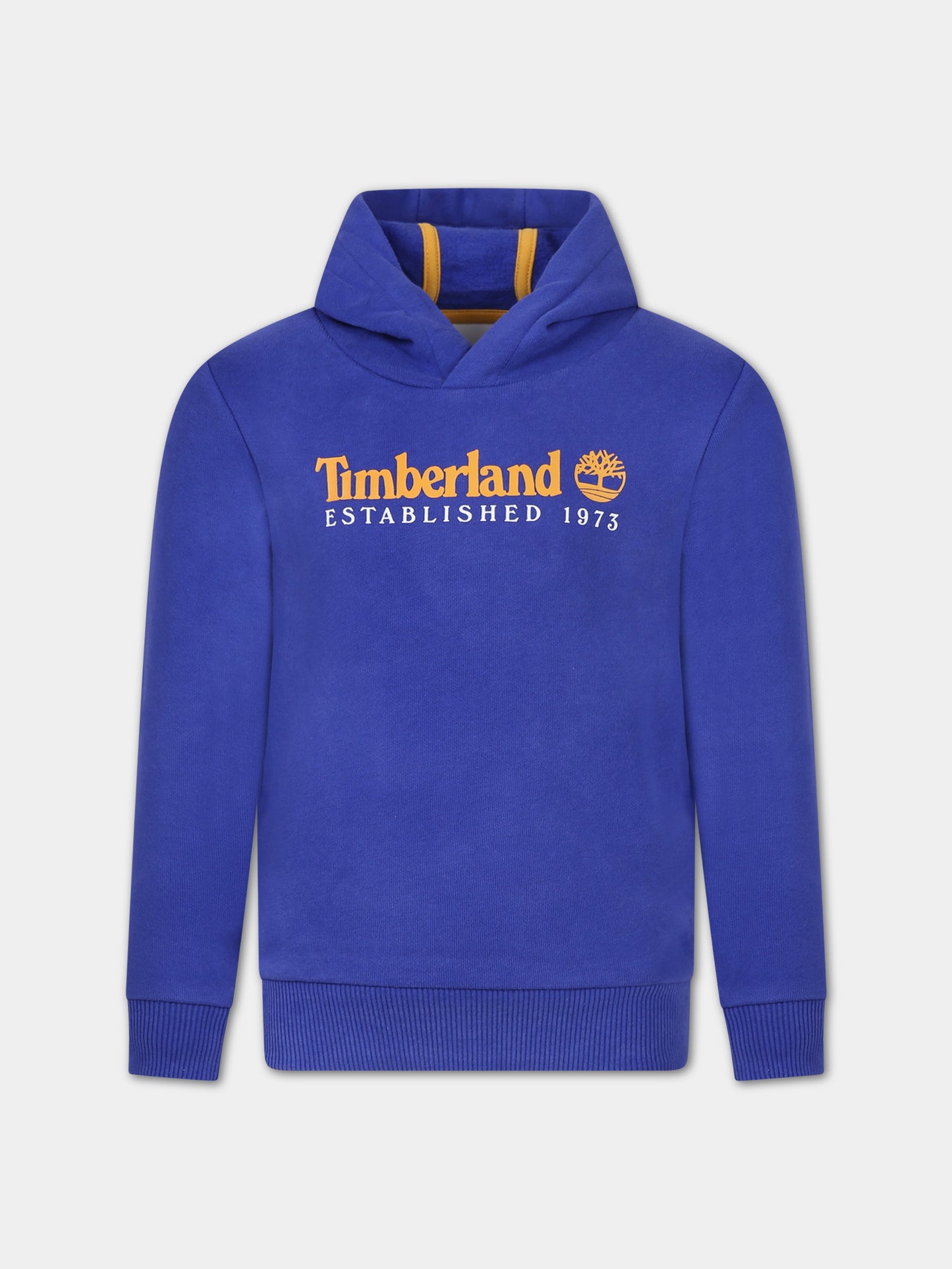 Felpa blu per bambino con logo,Timberland,T25U56 80A