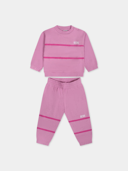 Completo lilla per neonata con logo,Gcds Kids,GPK009 LCA52 50304