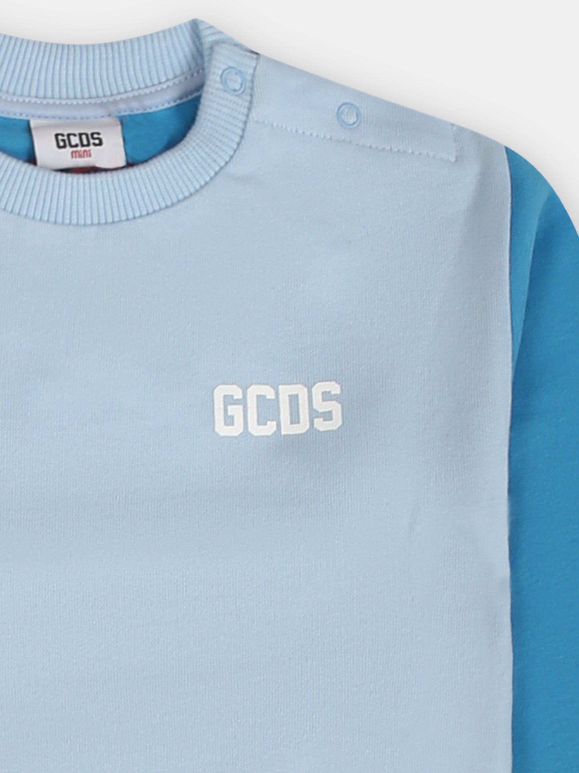 Completo celeste per neonato con logo,Gcds Kids,GMK00D LCA14 88902 