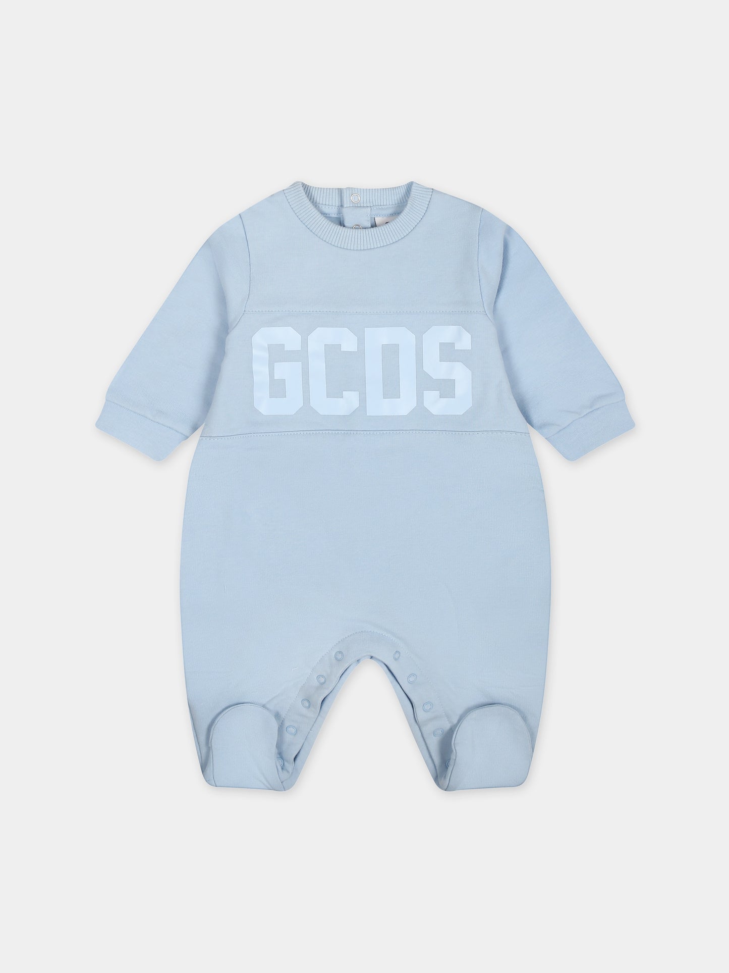 Set celeste per neonato con logo,Gcds Kids,GOY007 LDA26 40069