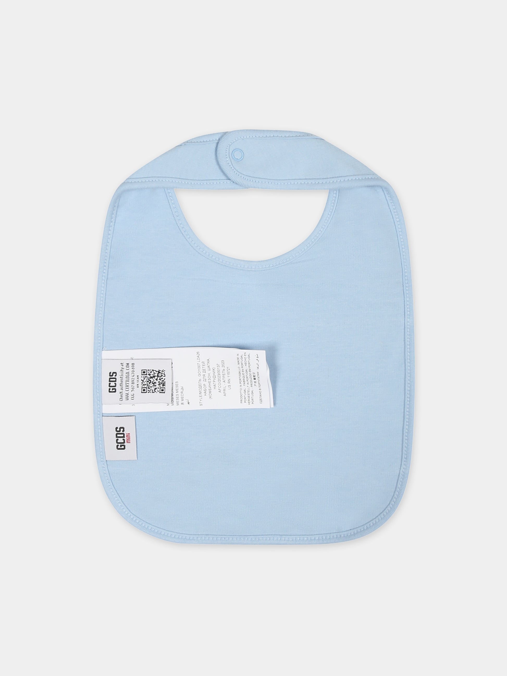 Set celeste per neonato con logo,Gcds Kids,GOY007 LDA26 40069