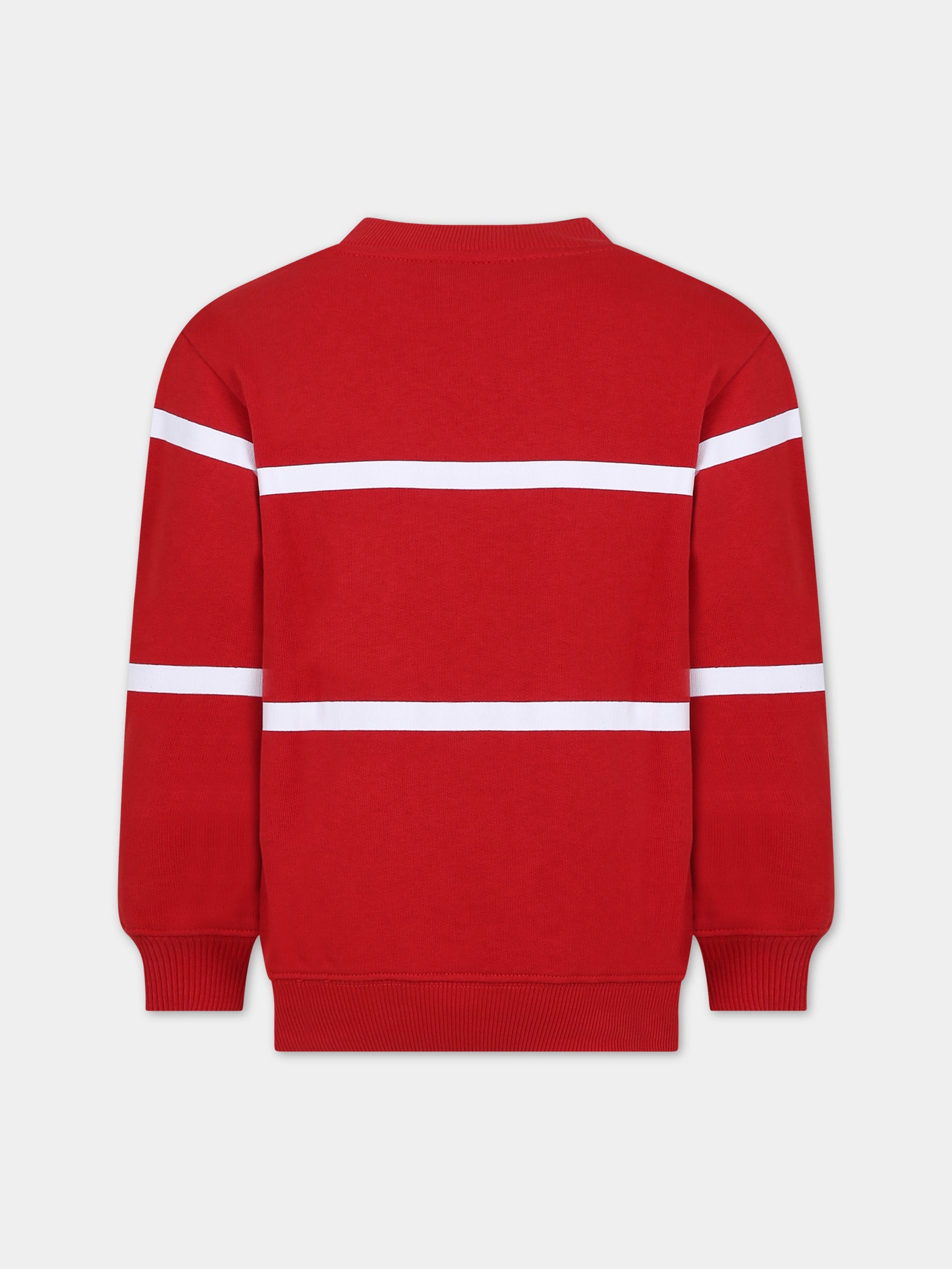 Felpa rossa per bambini con logo,Gcds Kids,DQF000 LCA52 50975