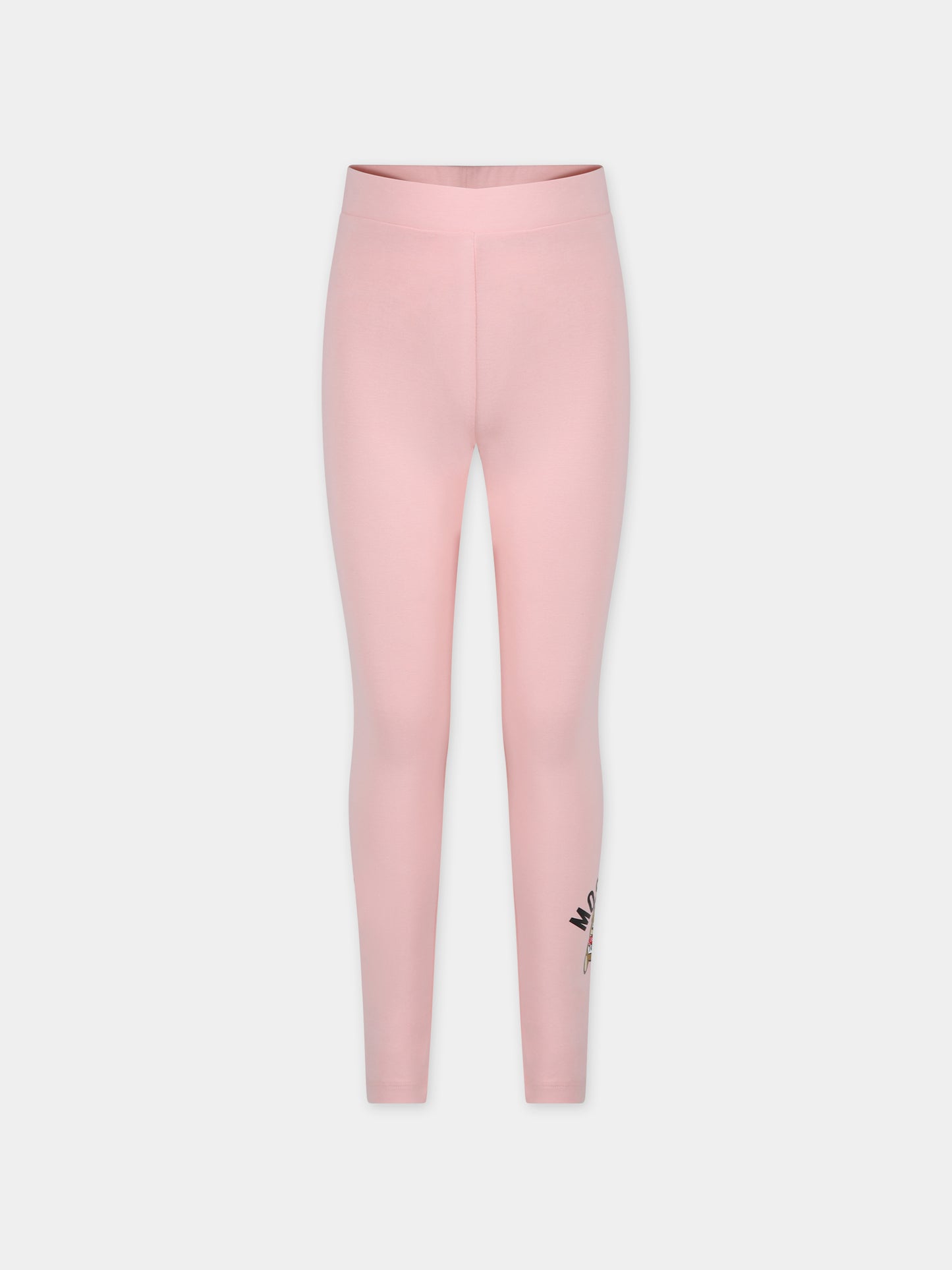 Leggins rosa per bambina con teddy bear,Moschino Kids,HDP05H LBA37 50209